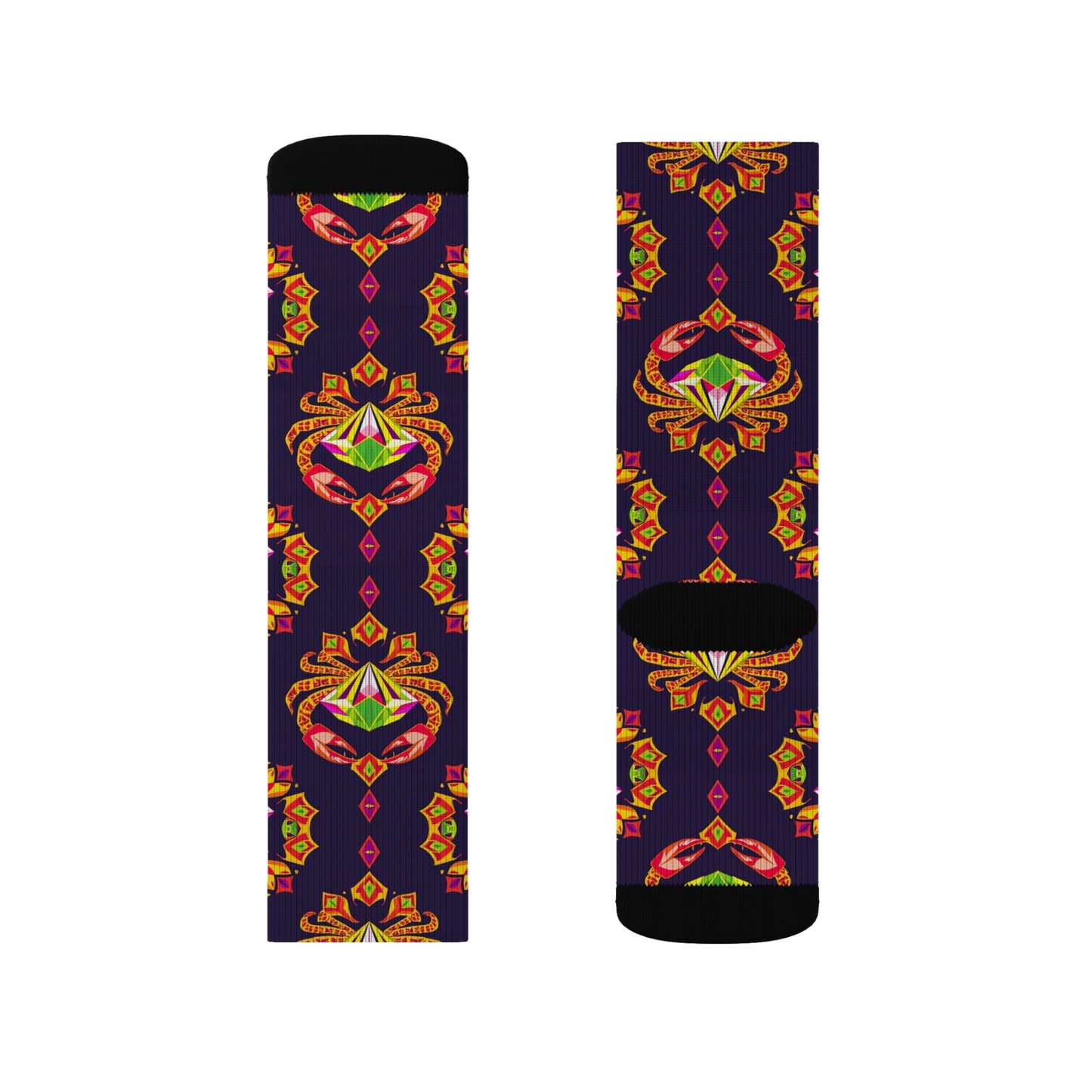 Sublimation Socks, Cancer, Zodiac v4, Jewel Pattern