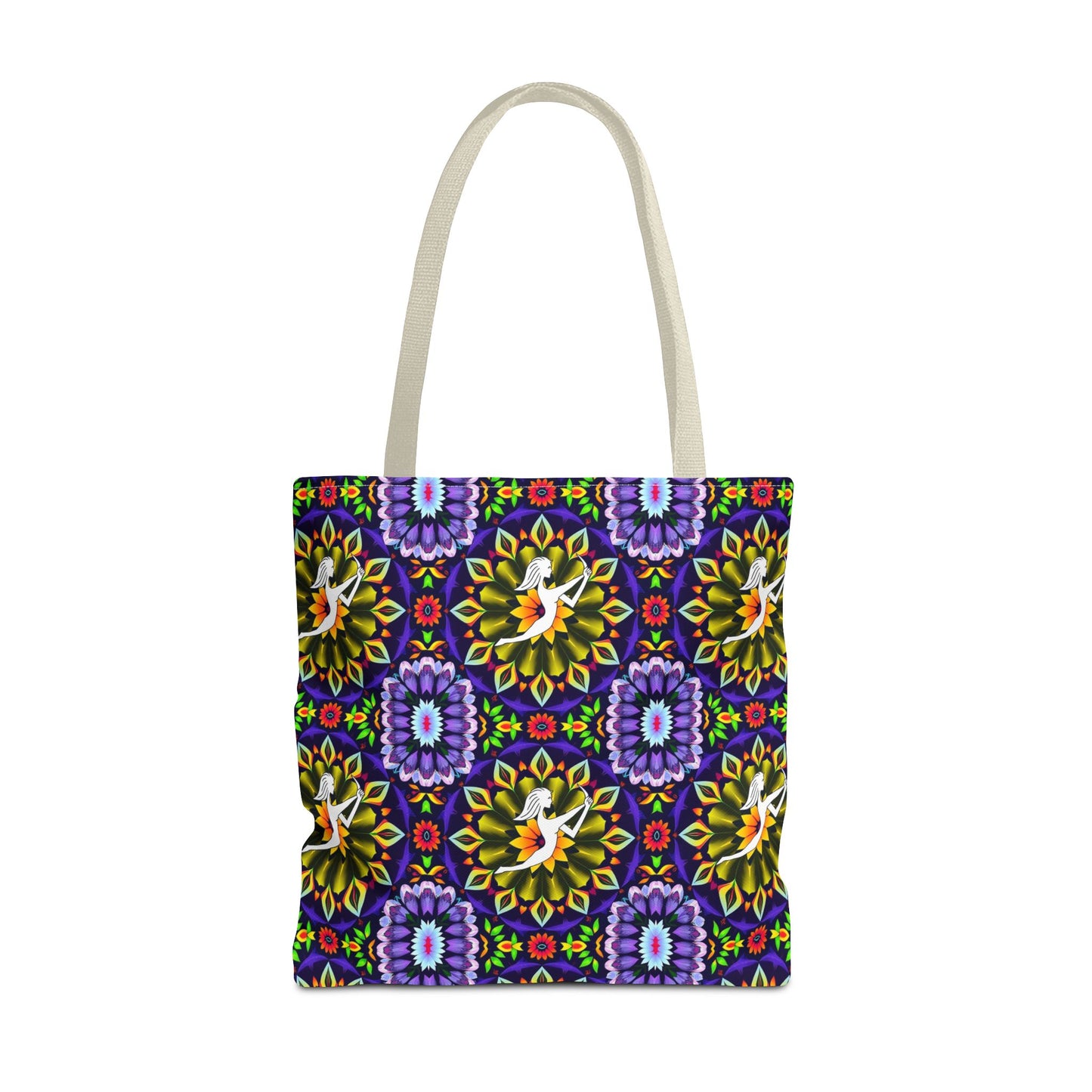 Tote Bag (AOP), Sagittarius, Zodiac v2, Flower Pattern