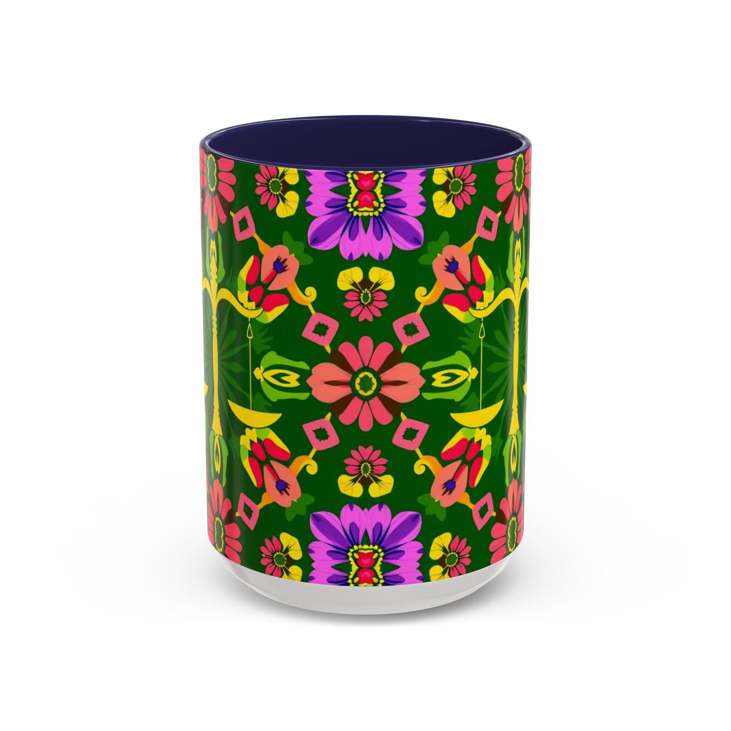 Accent Coffee Mug, Libra, Zodiac, Flower Pattern, (11, 15oz)