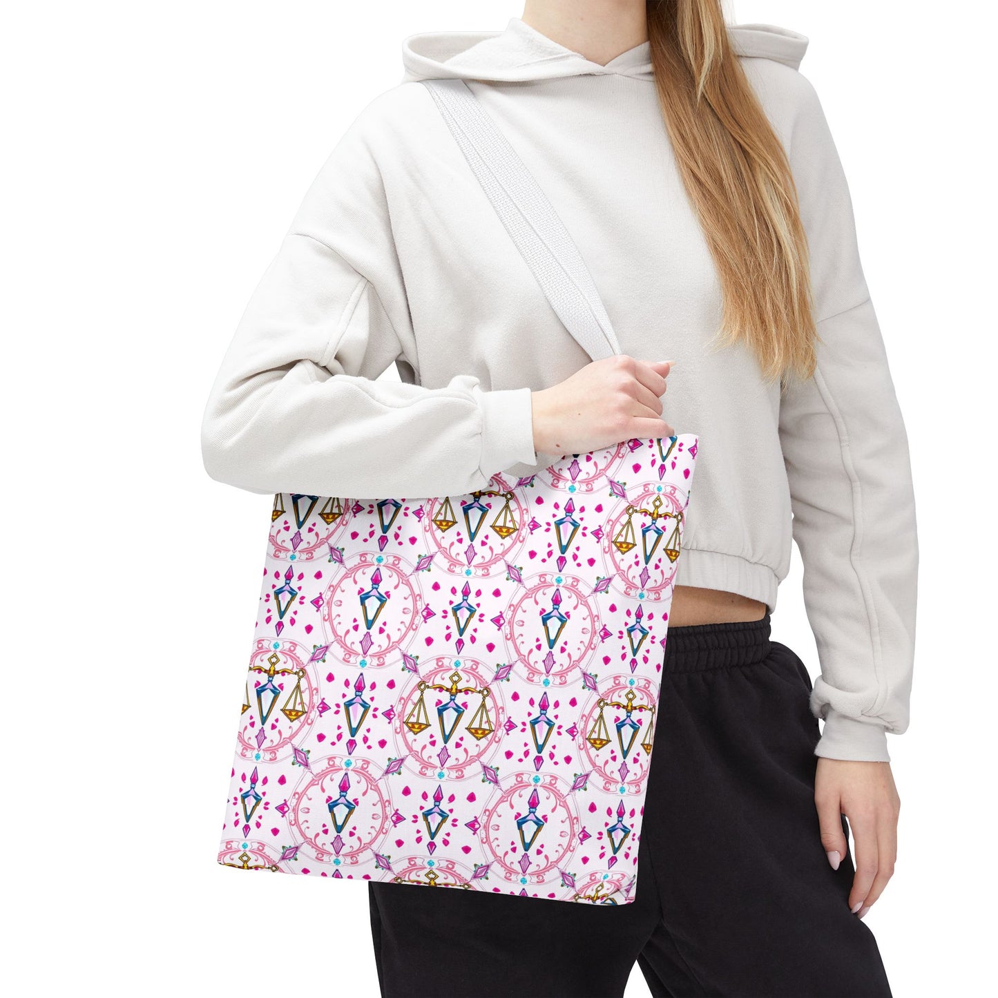 Tote Bag (AOP), Libra, Zodiac, Jewel Pattern