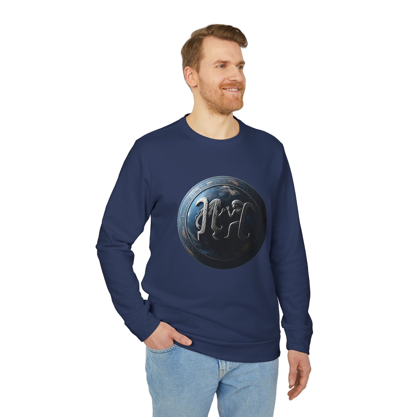 Adidas, Unisex Fleece Crewneck Sweatshirt, Gemini, Space Symbol, Zodiac