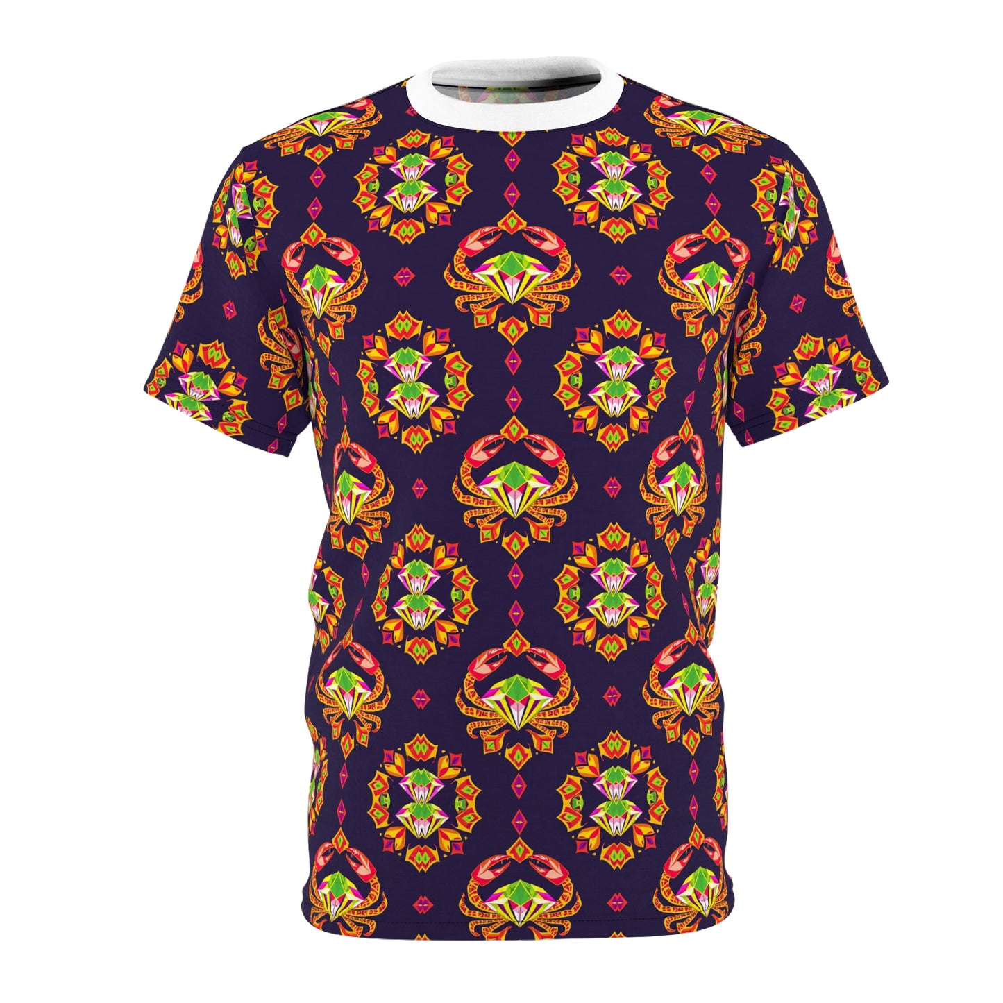 Unisex Cut & Sew T-Shirt, (AOP), Cancer, Zodiac, Jewels Pattern