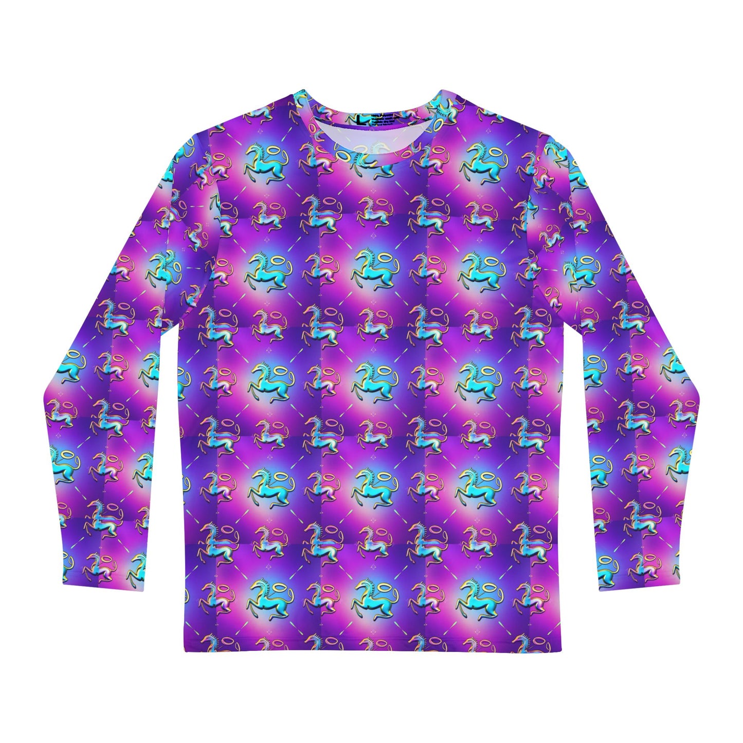 Men's Long Sleeve Shirt, (AOP), Aquarius, Zodiac v4, Pattern