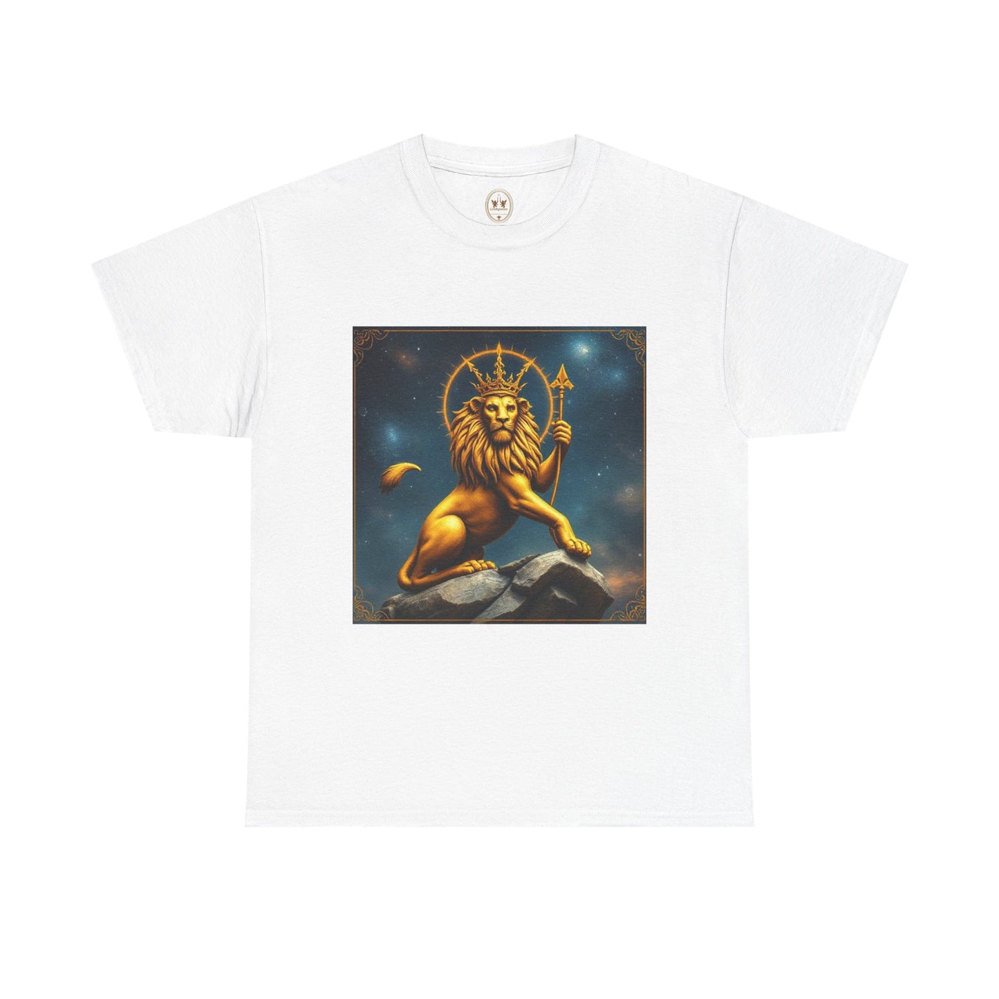 Unisex Heavy Cotton T-Shirt, King of Lions, Leo Zodiac Design