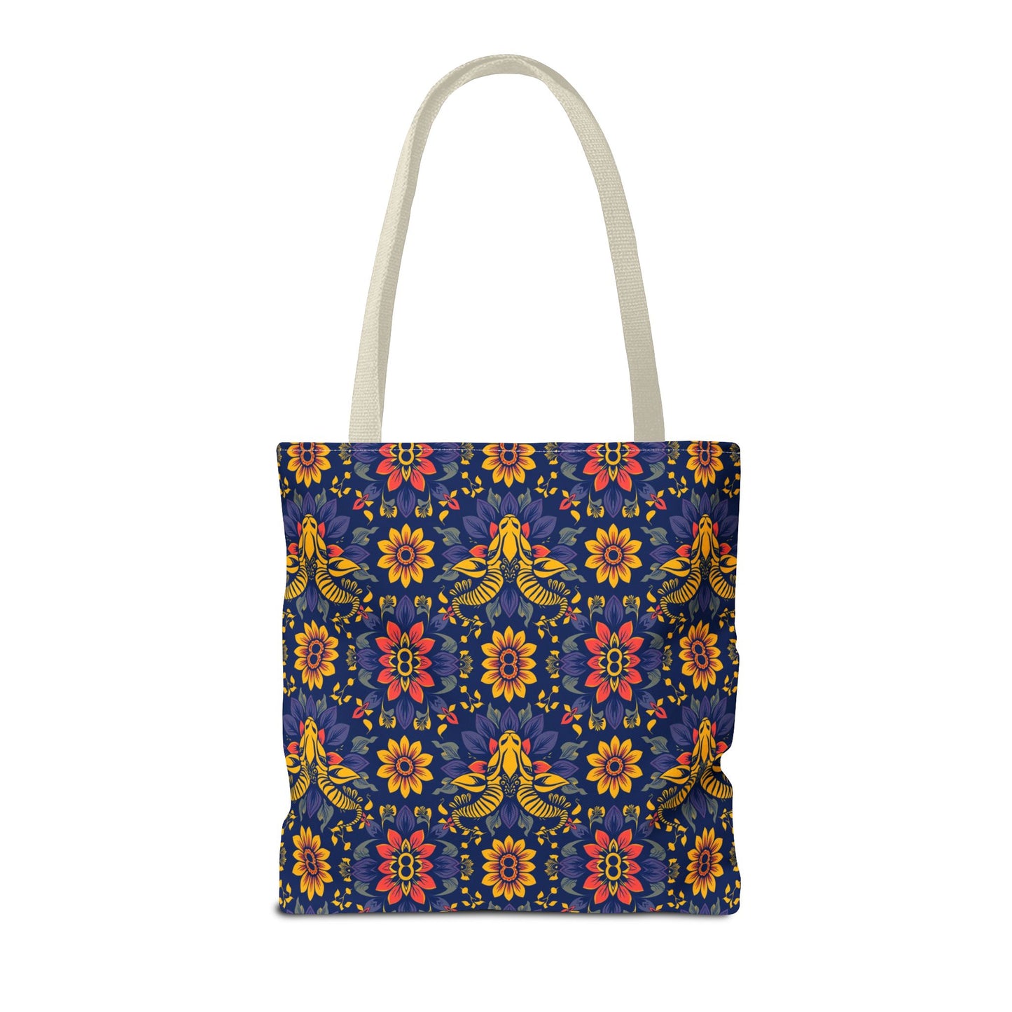 Tote Bag, (AOP), Taurus, Zodiac v3, Flower Pattern