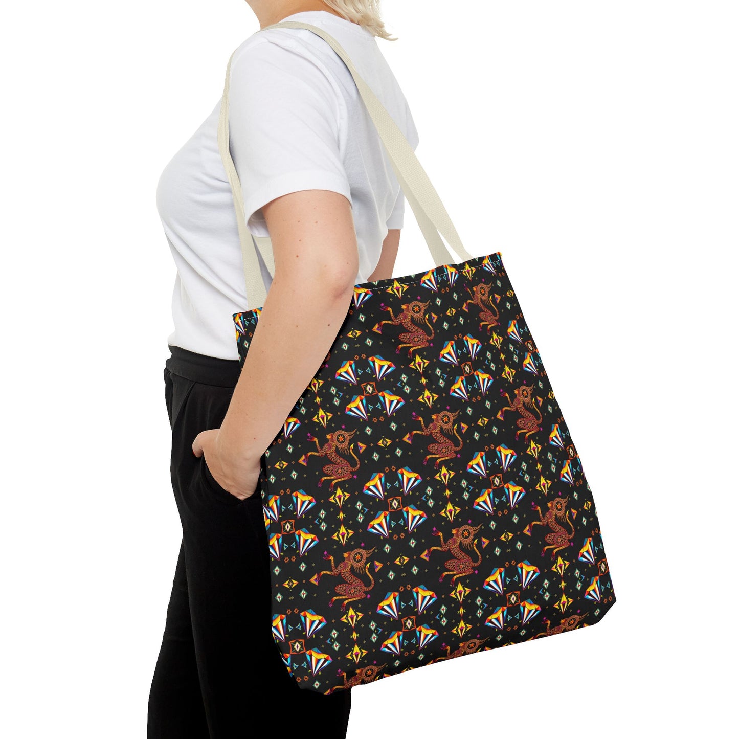 Tote Bag (AOP), Virgo, Zodiac, Jewel Pattern