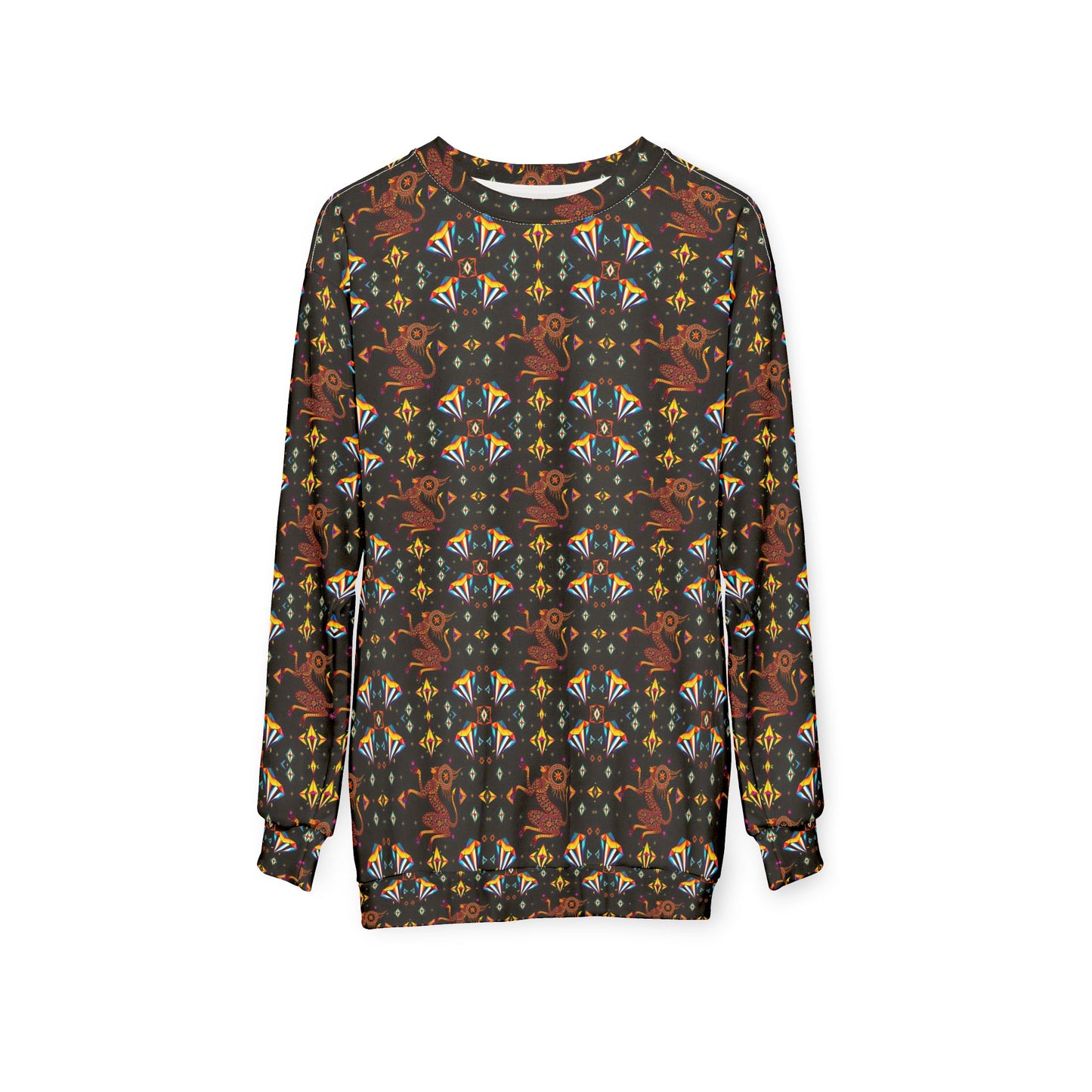 Unisex Sweatshirt (AOP), Virgo, Zodiac v3, Jewel Pattern