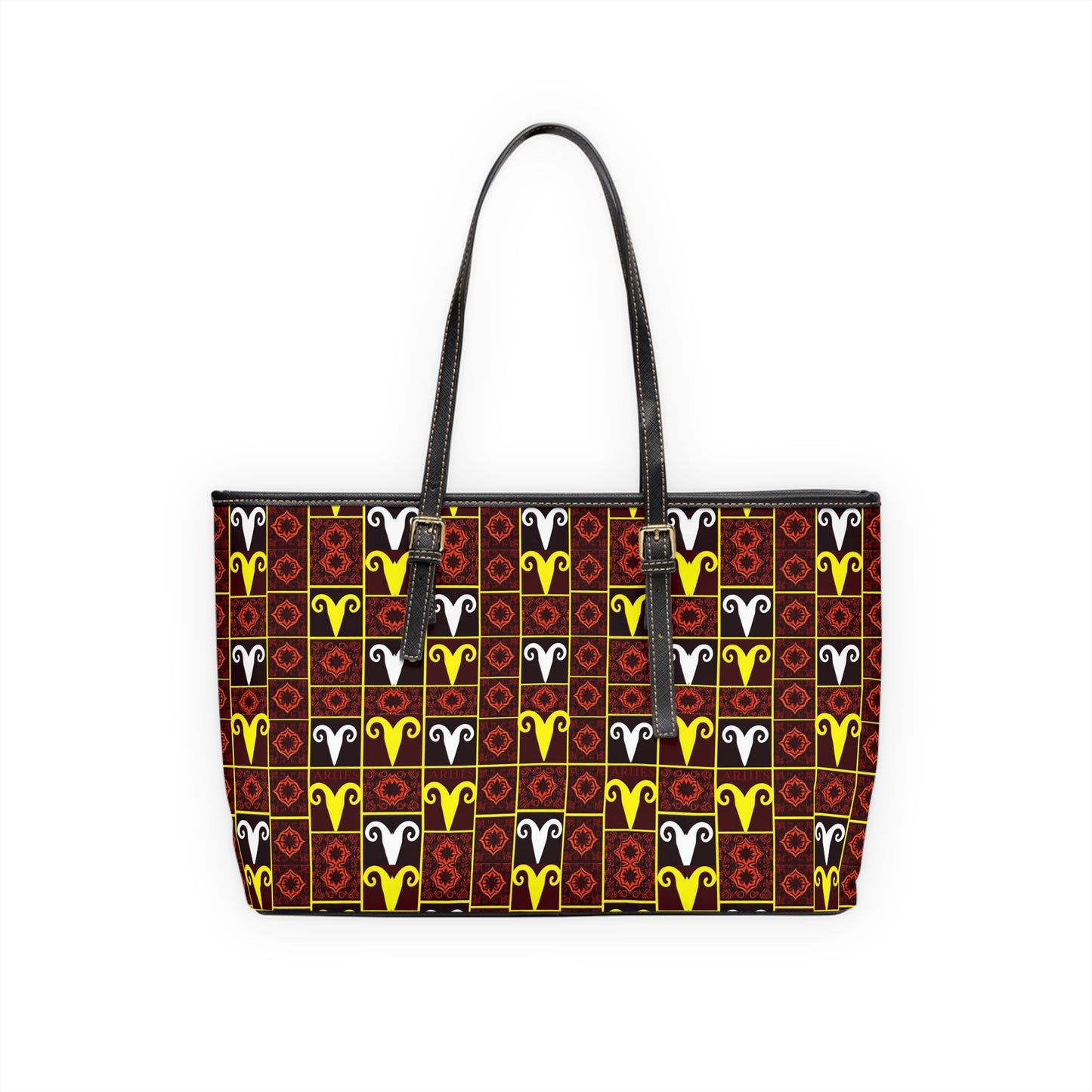 Leather Shoulder Bag, Aries, Zodiac, Shapes Pattern