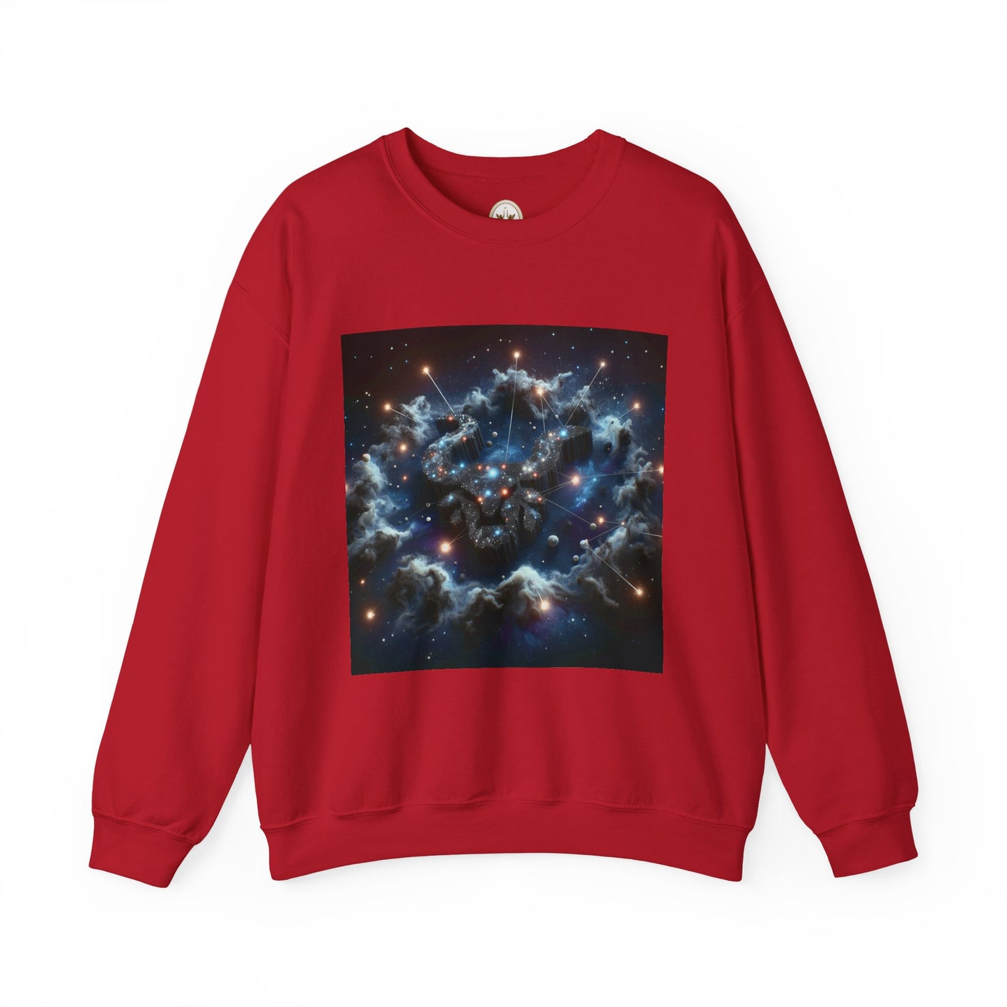 Unisex Heavy Blend™ Crewneck Sweatshirt, Space Bullhead, Taurus Zodiac Design