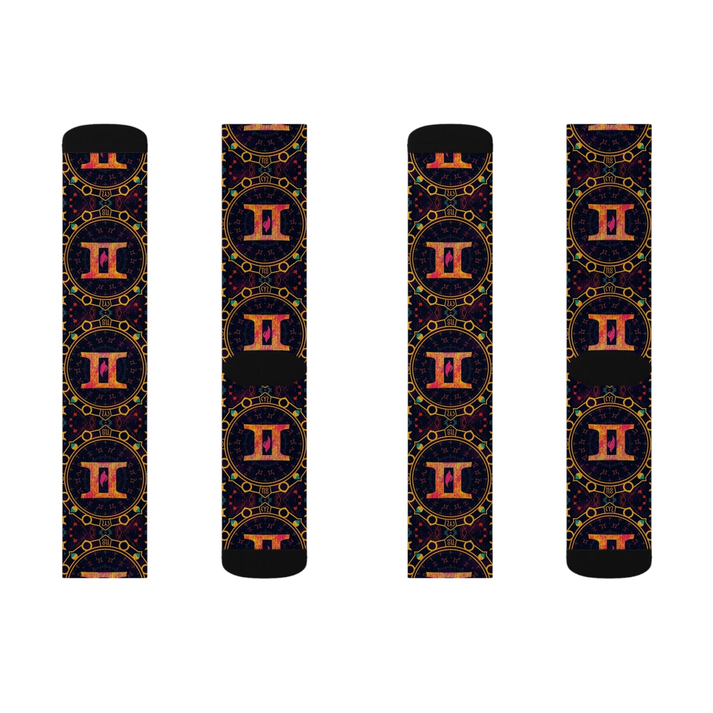 Sublimation Socks, Gemini, Zodiac v2, Pattern