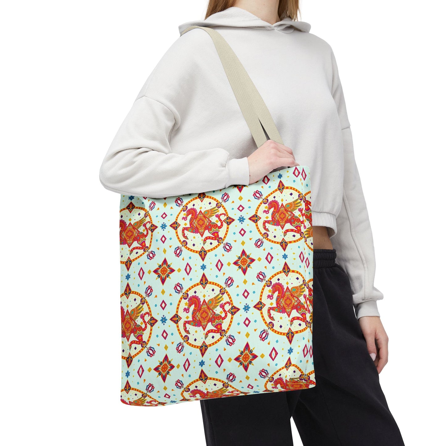 Tote Bag (AOP), Aquarius, Zodiac v1, Jewel Pattern