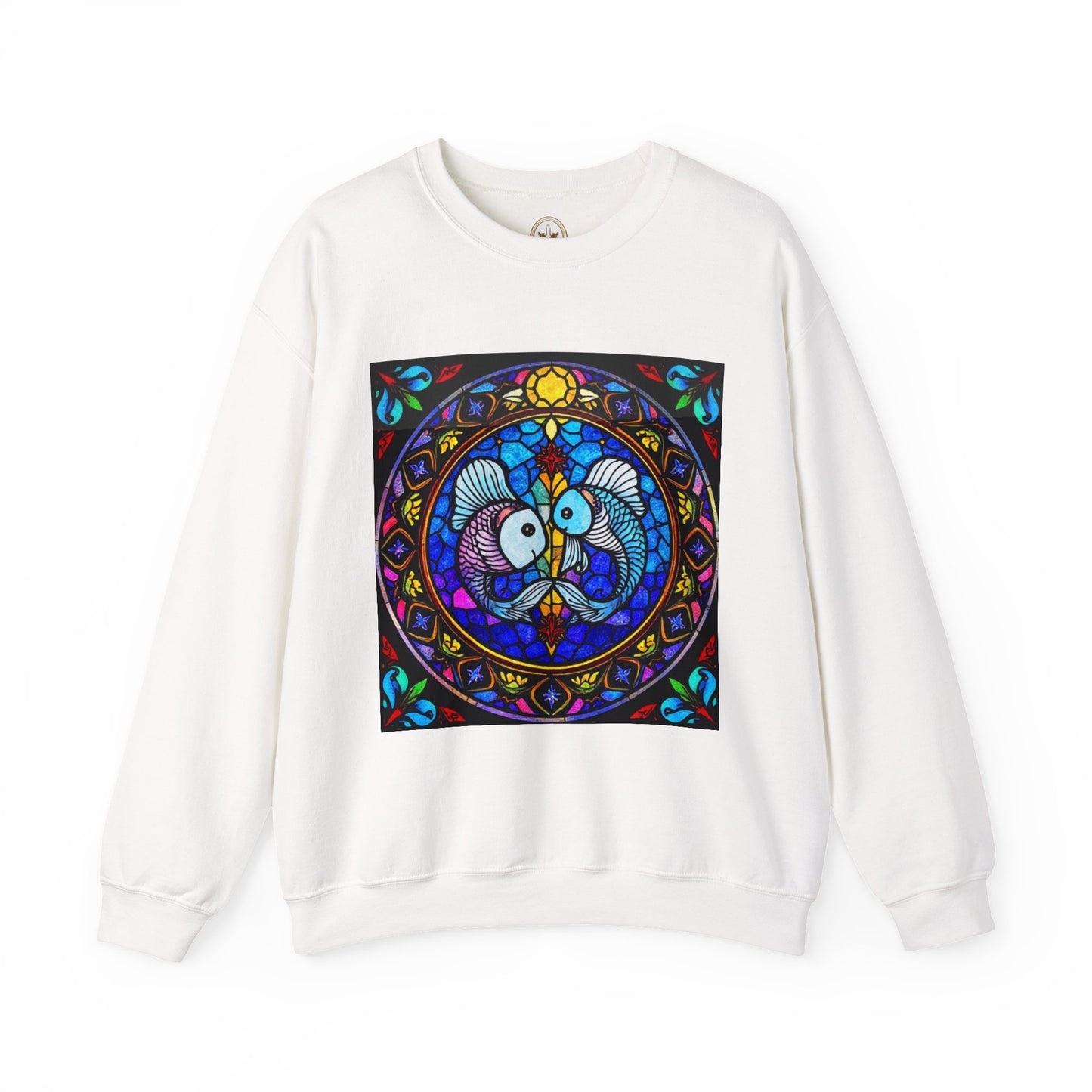 Unisex Heavy Blend™ Crewneck Sweatshirt, Glass, Pisces Zodiac Design