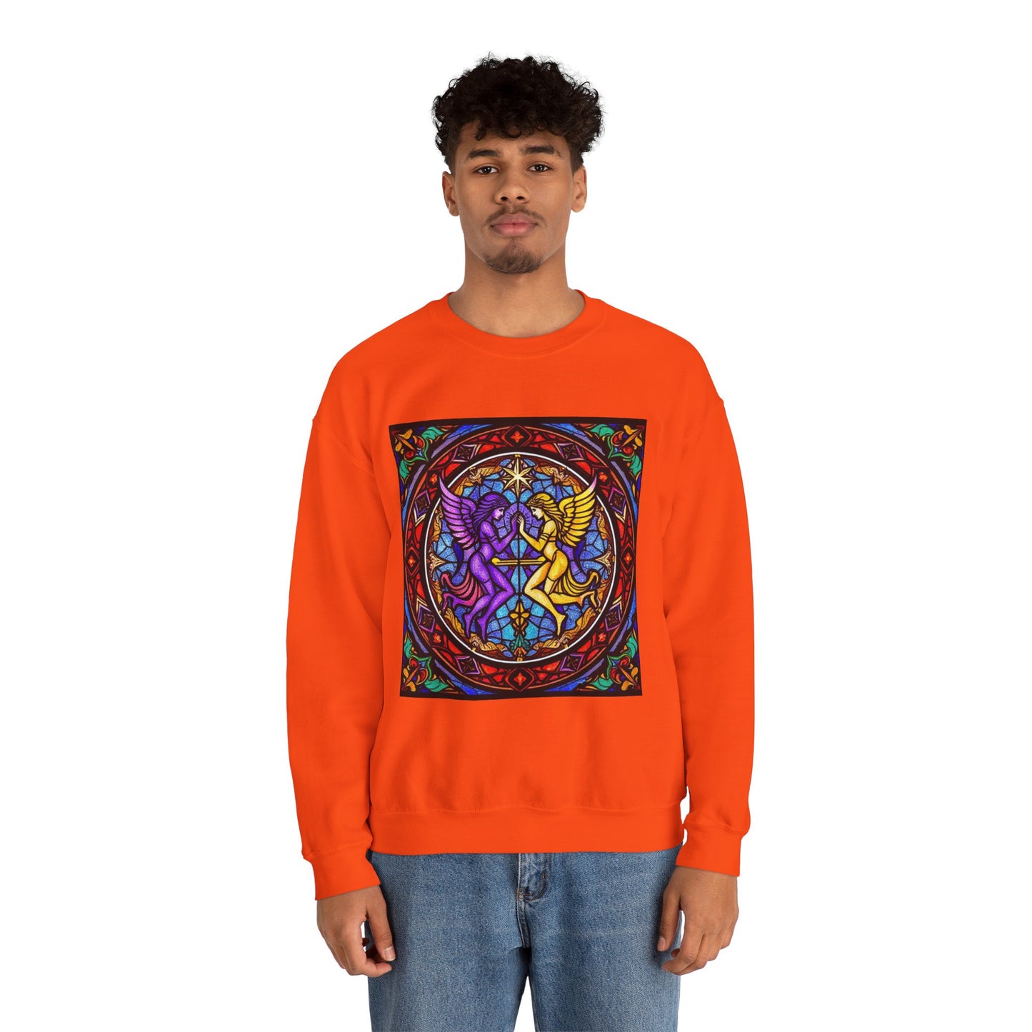 Unisex Heavy Blend™ Crewneck Sweatshirt, Glass, Gemini Zodiac Design