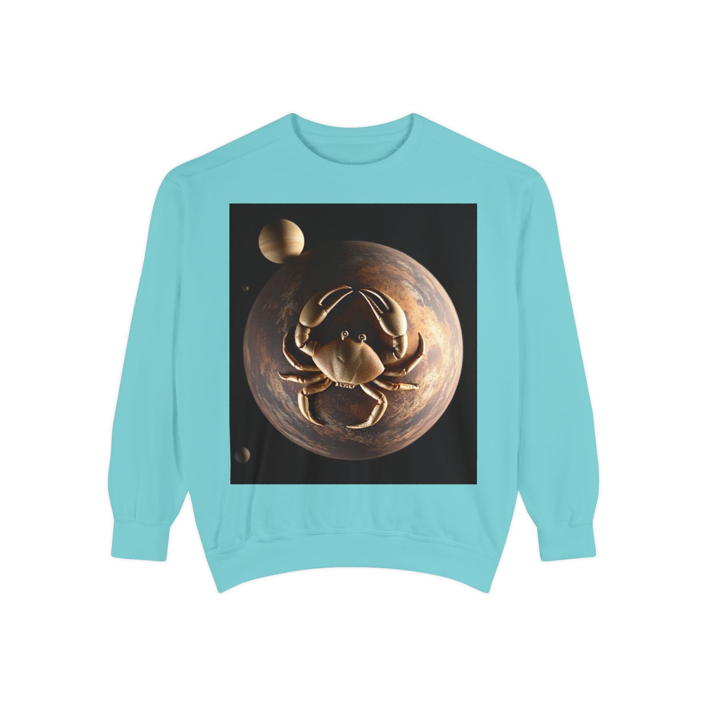 Garment-Dyed Sweatshirt, Unisex, Space Animal Design v1, Cancer