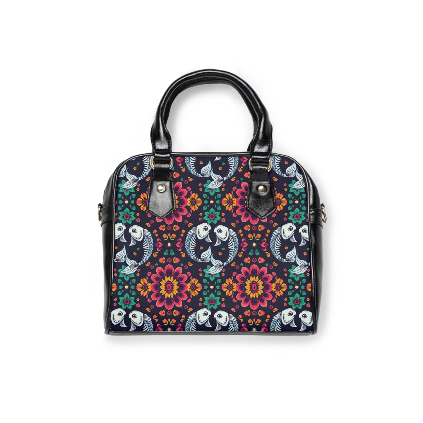 Shoulder Handbag, Pisces, Zodiac, Flower Pattern