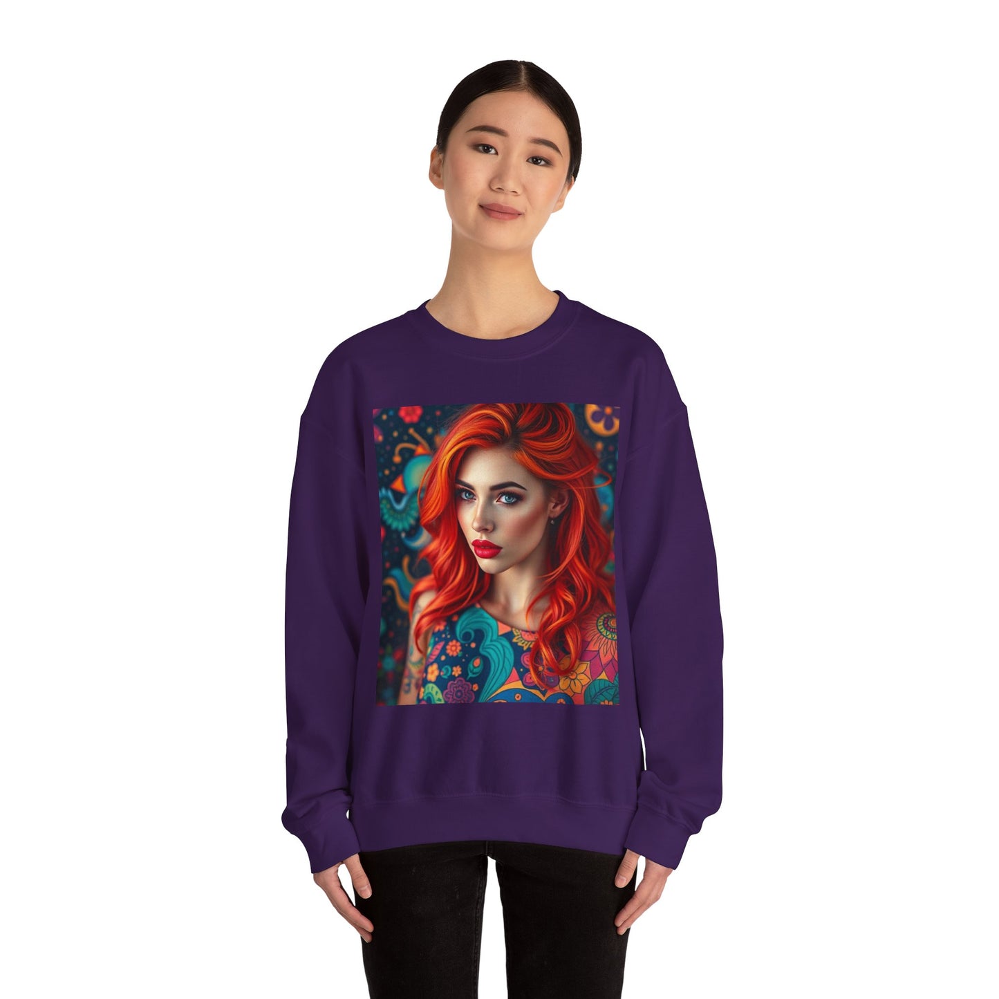 Unisex Heavy Blend™ Crewneck Sweatshirt, Aquarius, Zodiac v1, Sexy Pattern