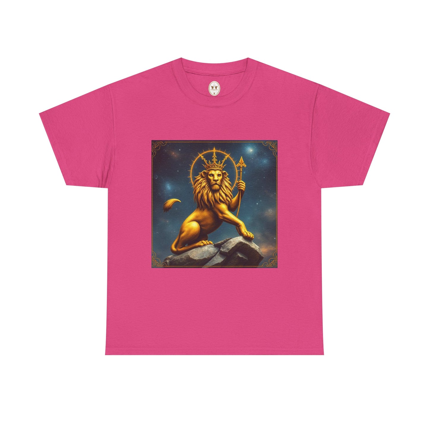 Unisex Heavy Cotton T-Shirt, King of Lions, Leo Zodiac Design