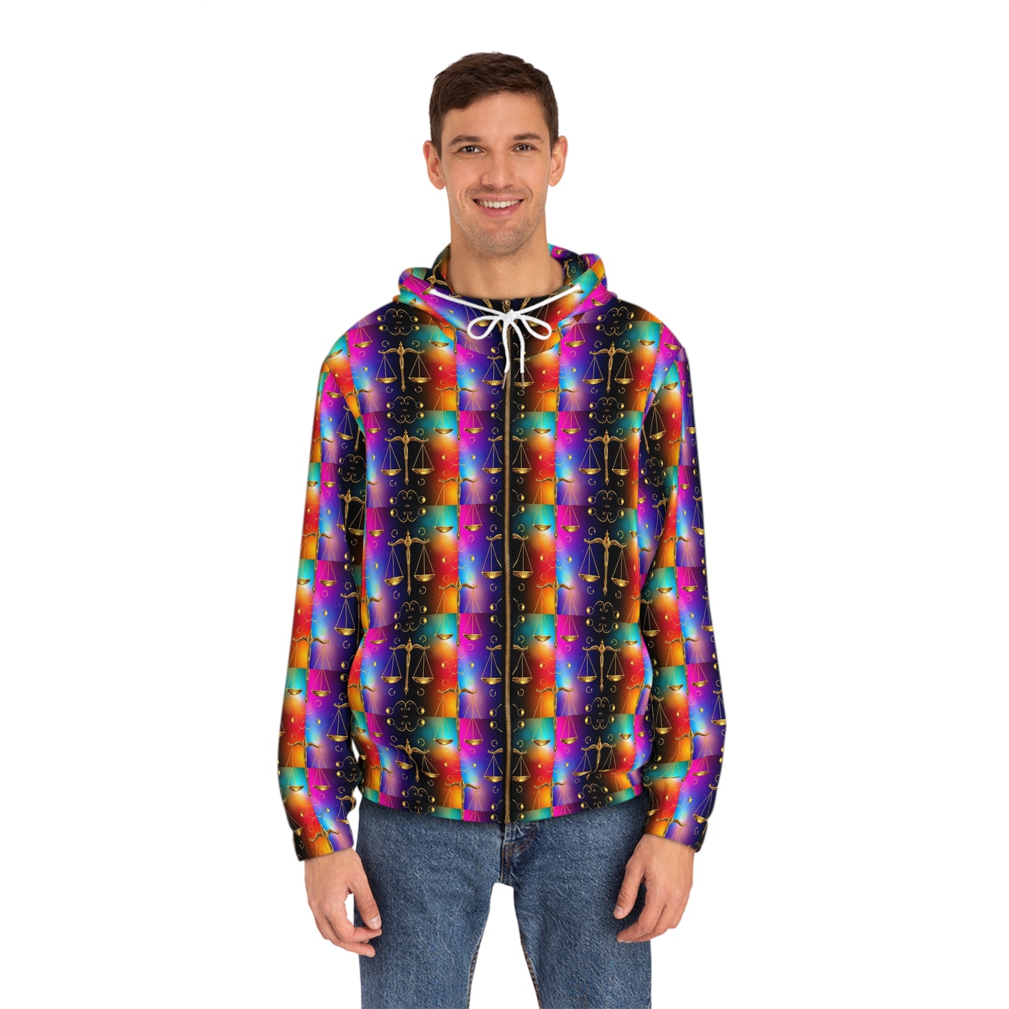 Full-Zip Hoodie (AOP), Libra, Zodiac v1, Pattern