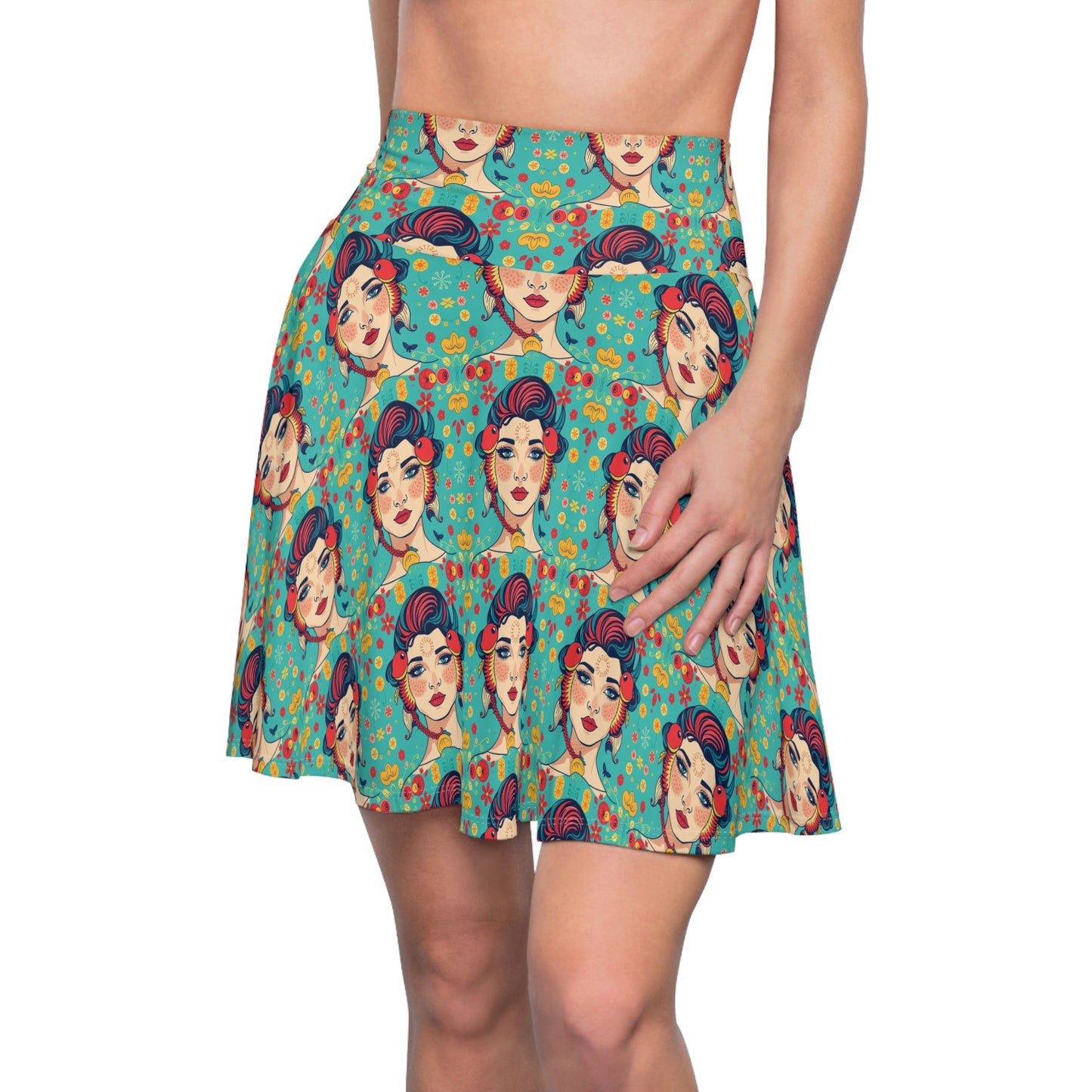 Women's Skater Skirt, (AOP), Pisces, Zodiac, Sexy Pattern