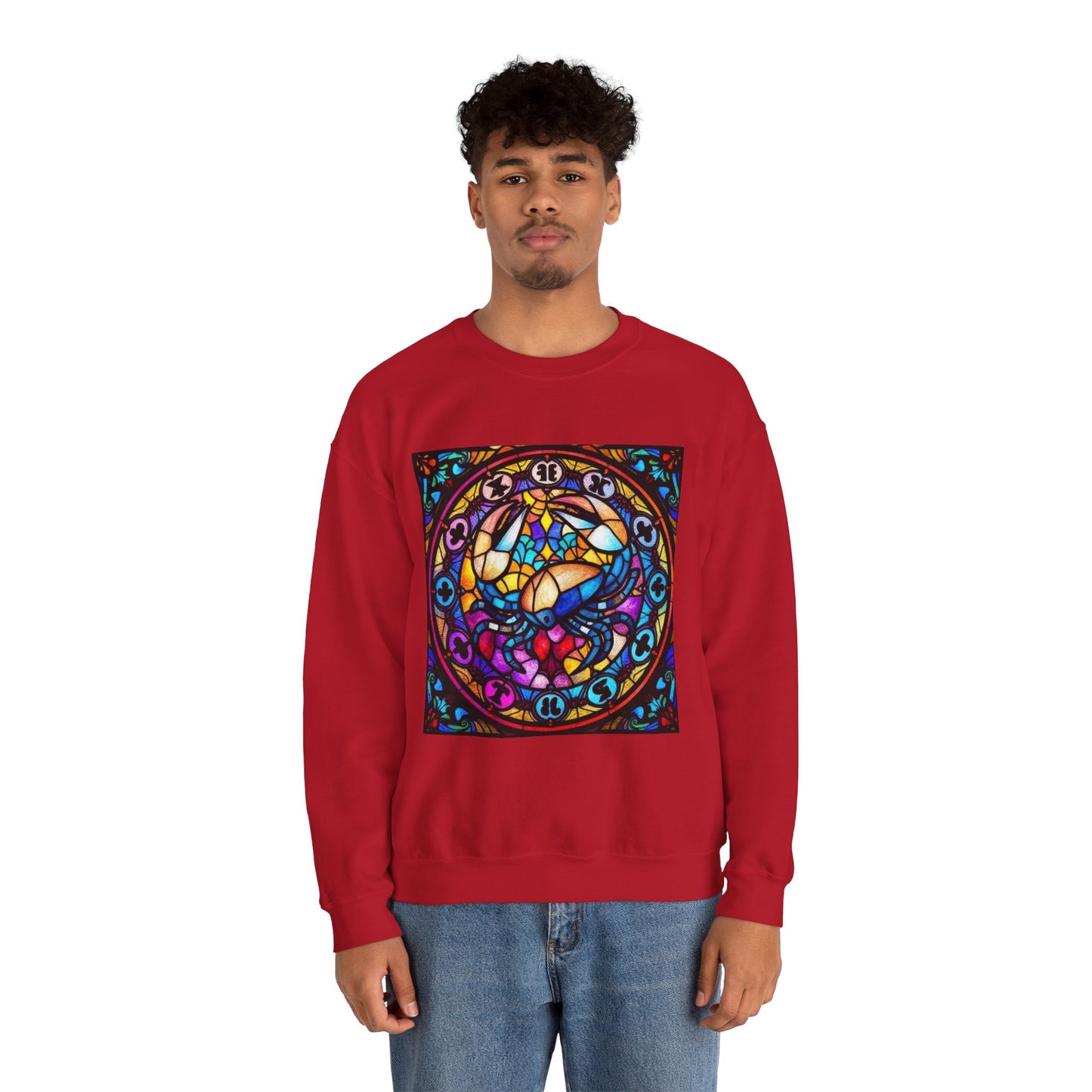 Unisex Heavy Blend™ Crewneck Sweatshirt, Glass, Cancer Zodiac Design