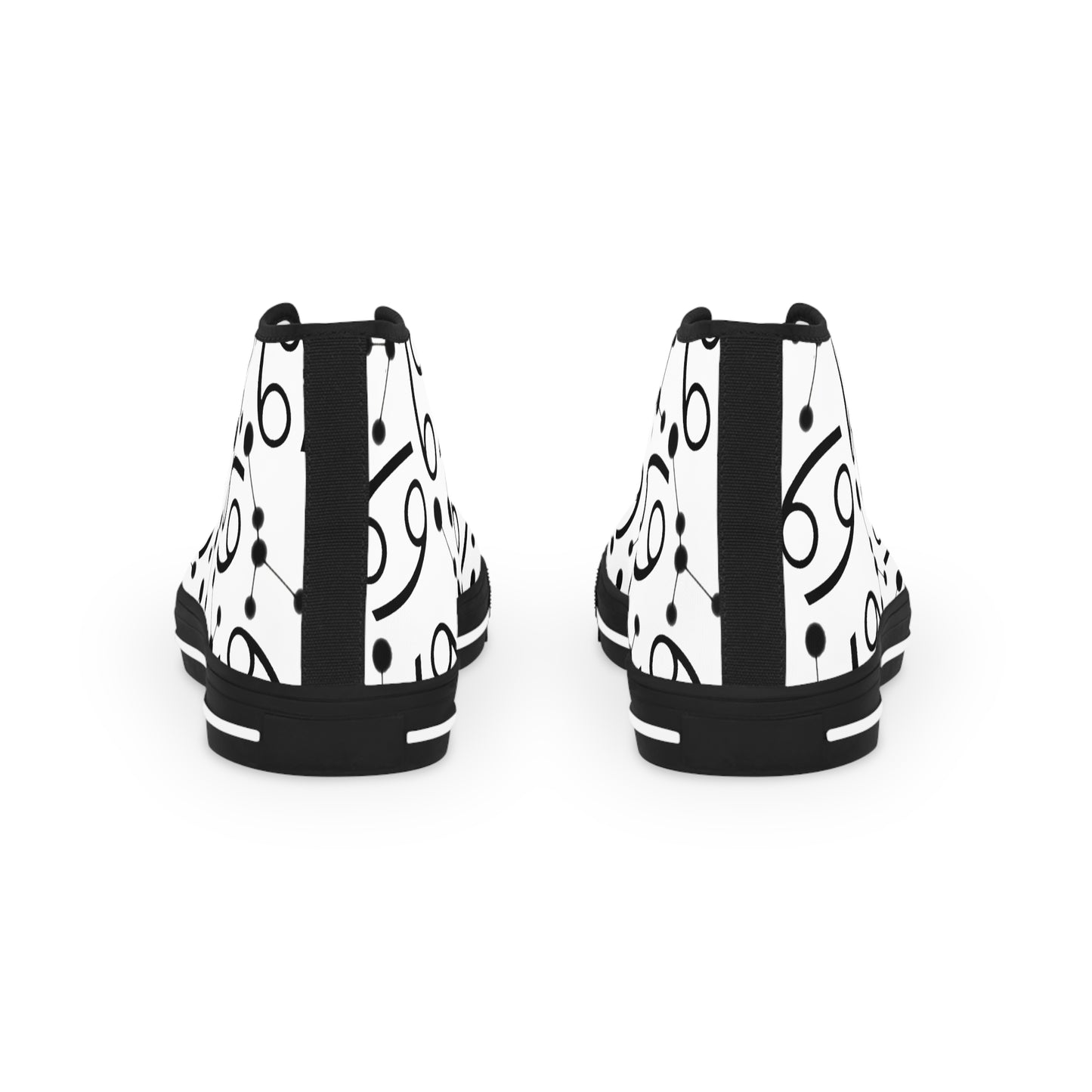 Men's High Top Sneakers, Breathable polyester canvas, Cancer Zodiac Design