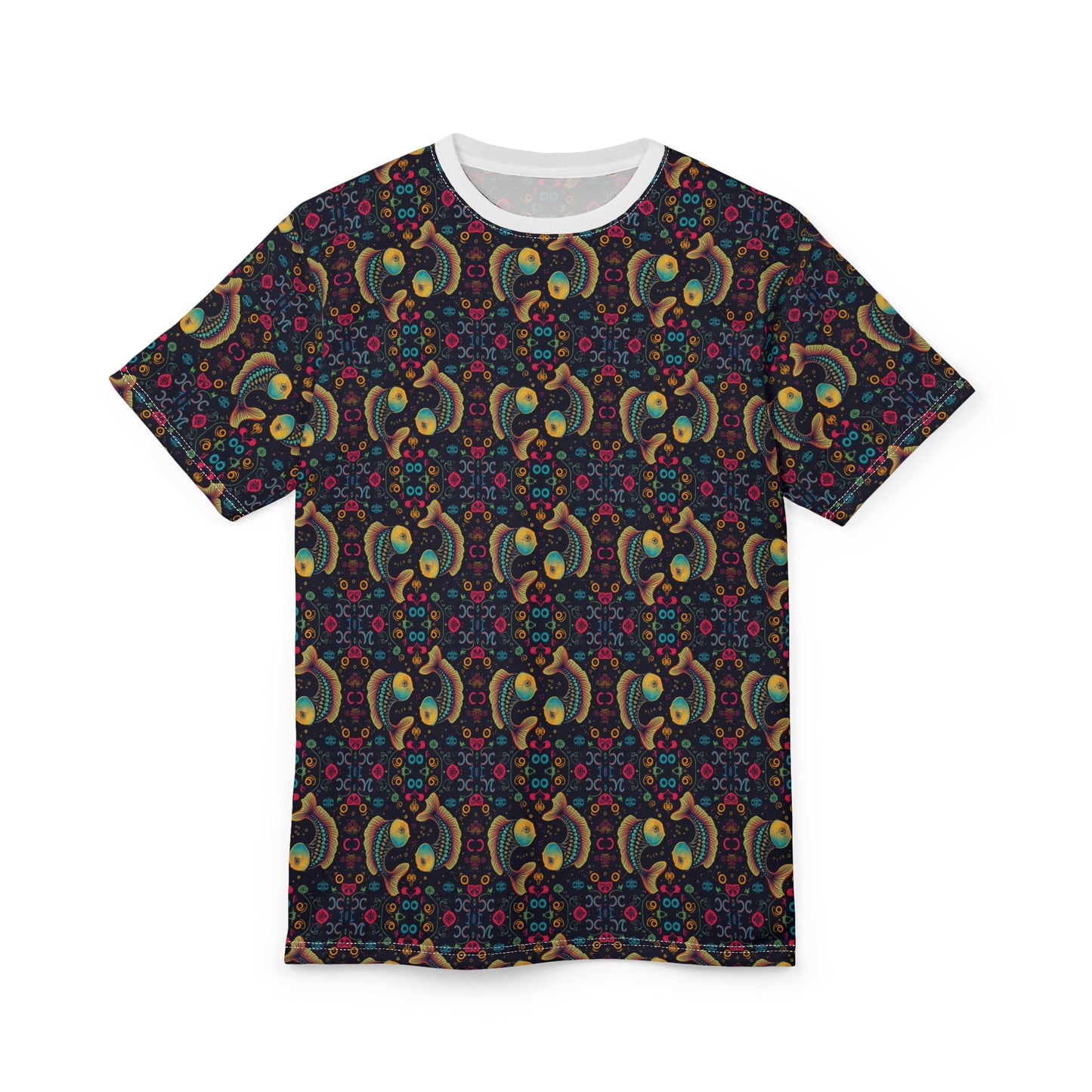 Unisex Cut & Sew T-Shirt, AOP, Pisces, Zodiac v1, Pattern