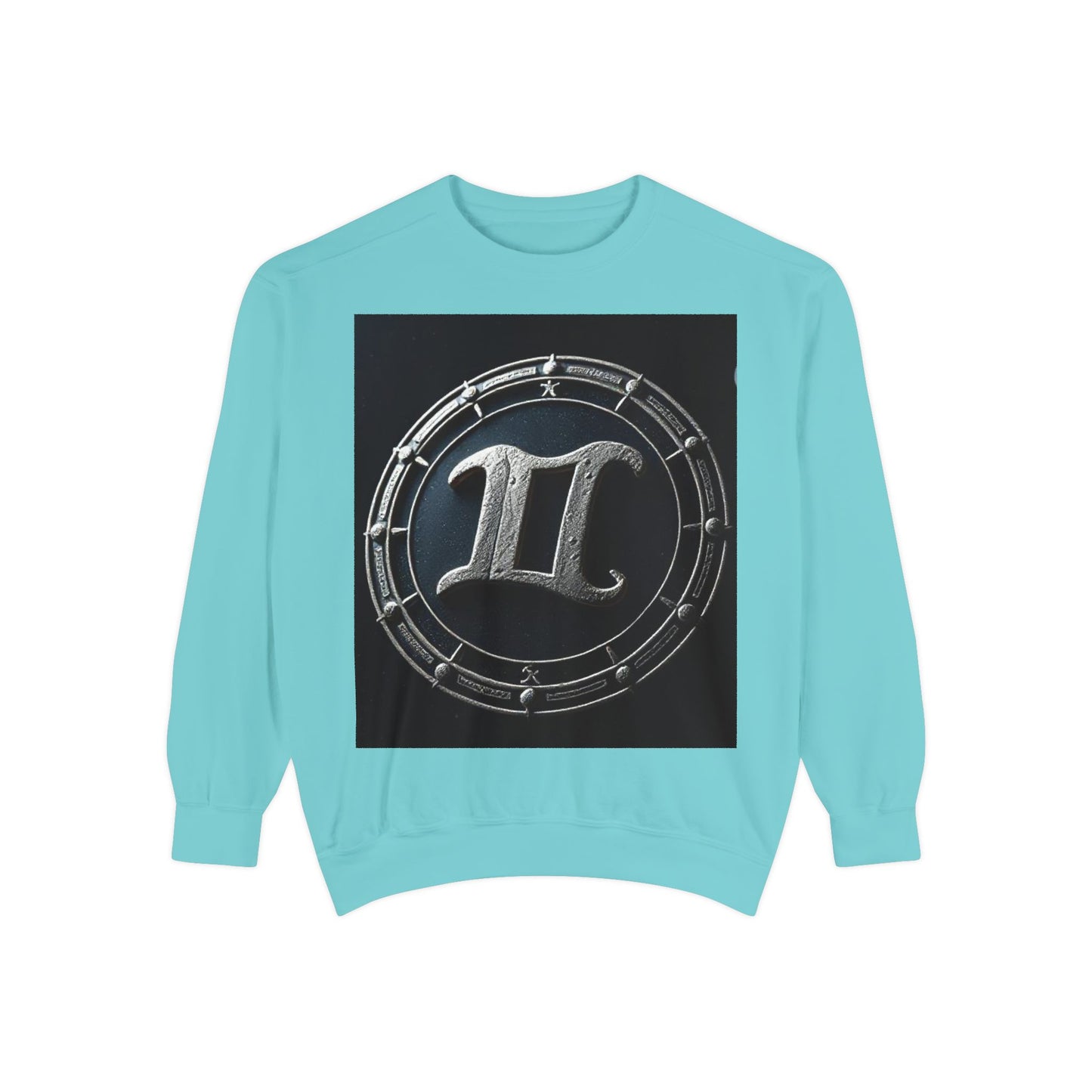 Garment-Dyed Sweatshirt, Unisex, Space Symbol Design v1, Gemini