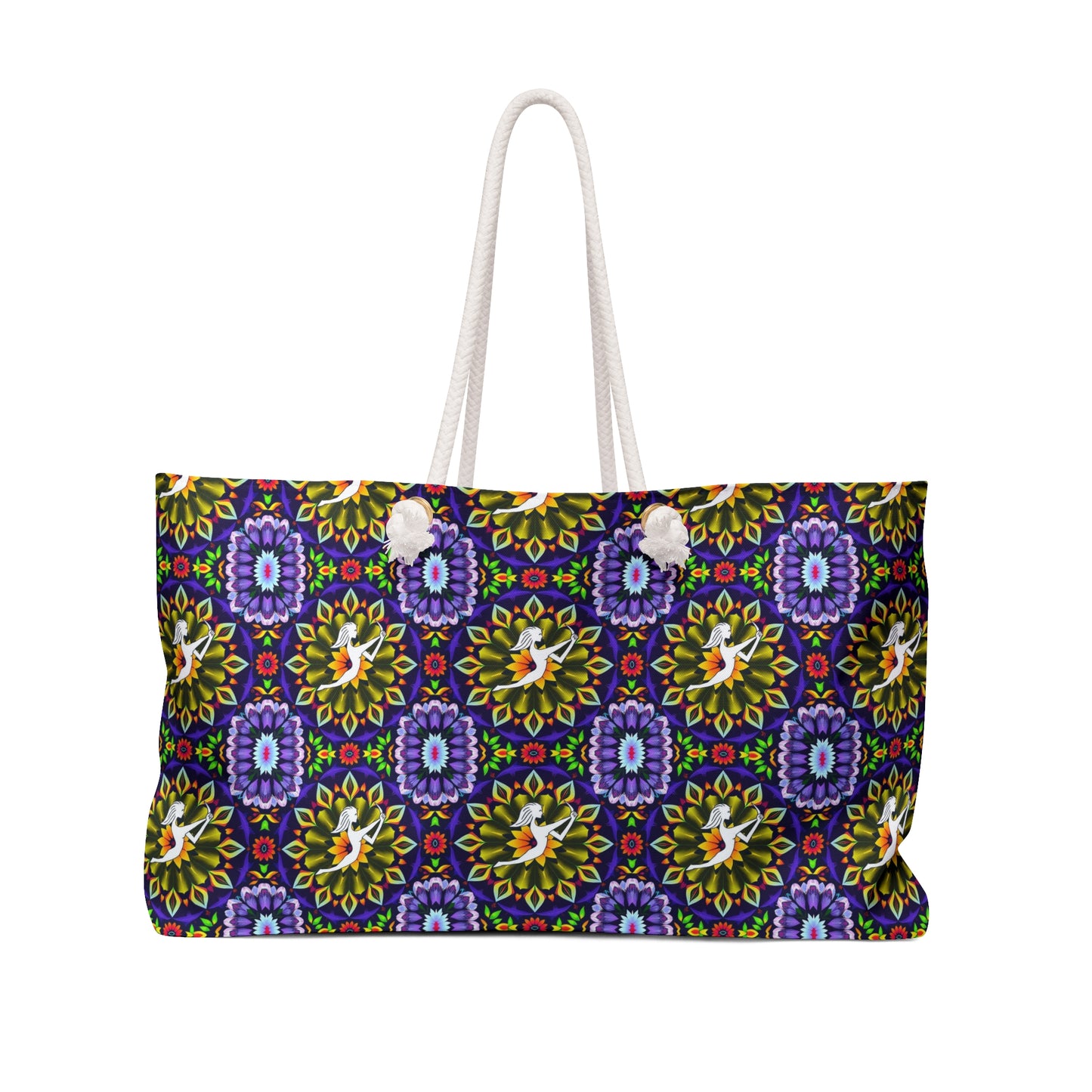 Weekender Bag, Sagittarius, Zodiac v1, Flower Pattern