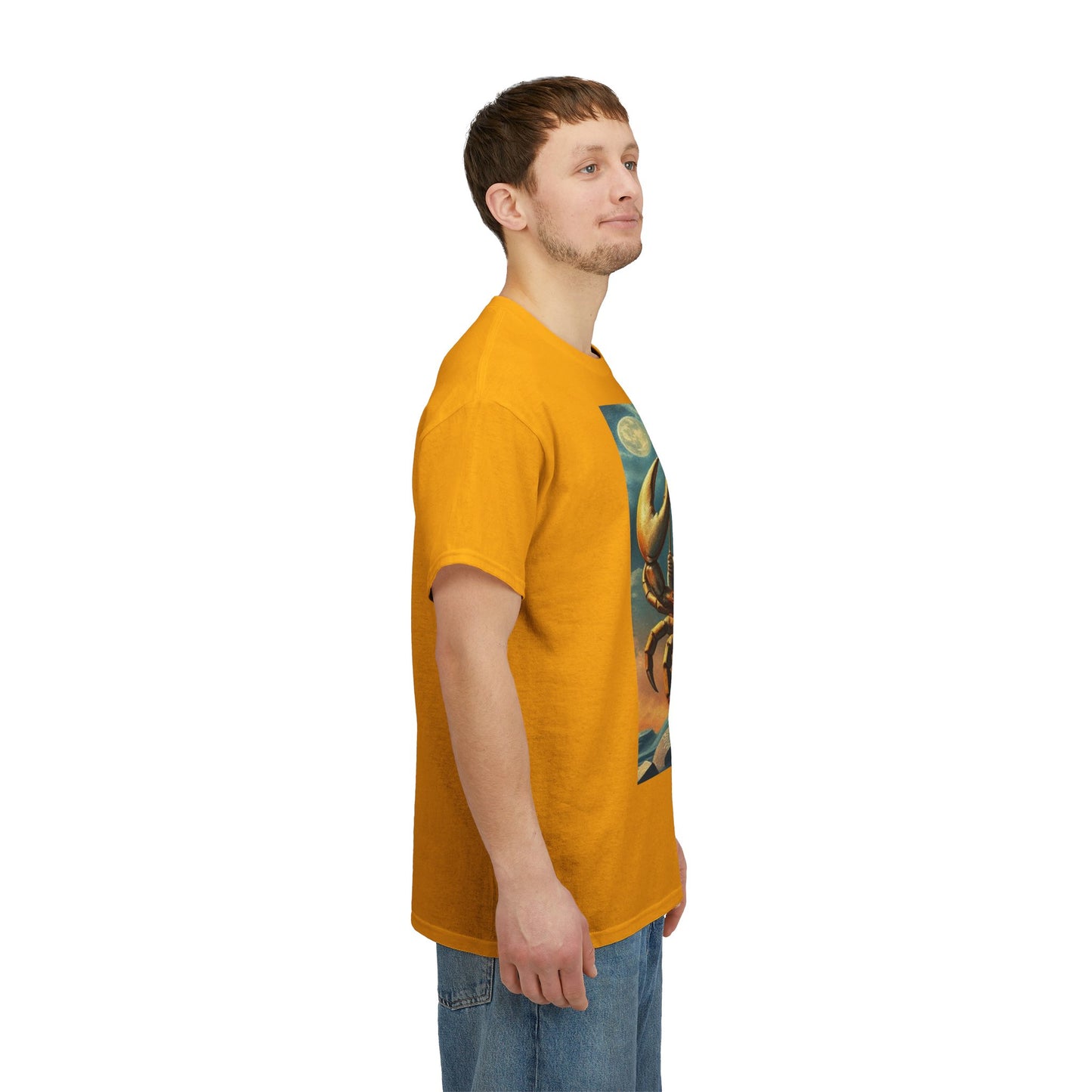 Unisex Heavy Cotton T-Shirt, Crustacean King, Cancer Zodiac Design