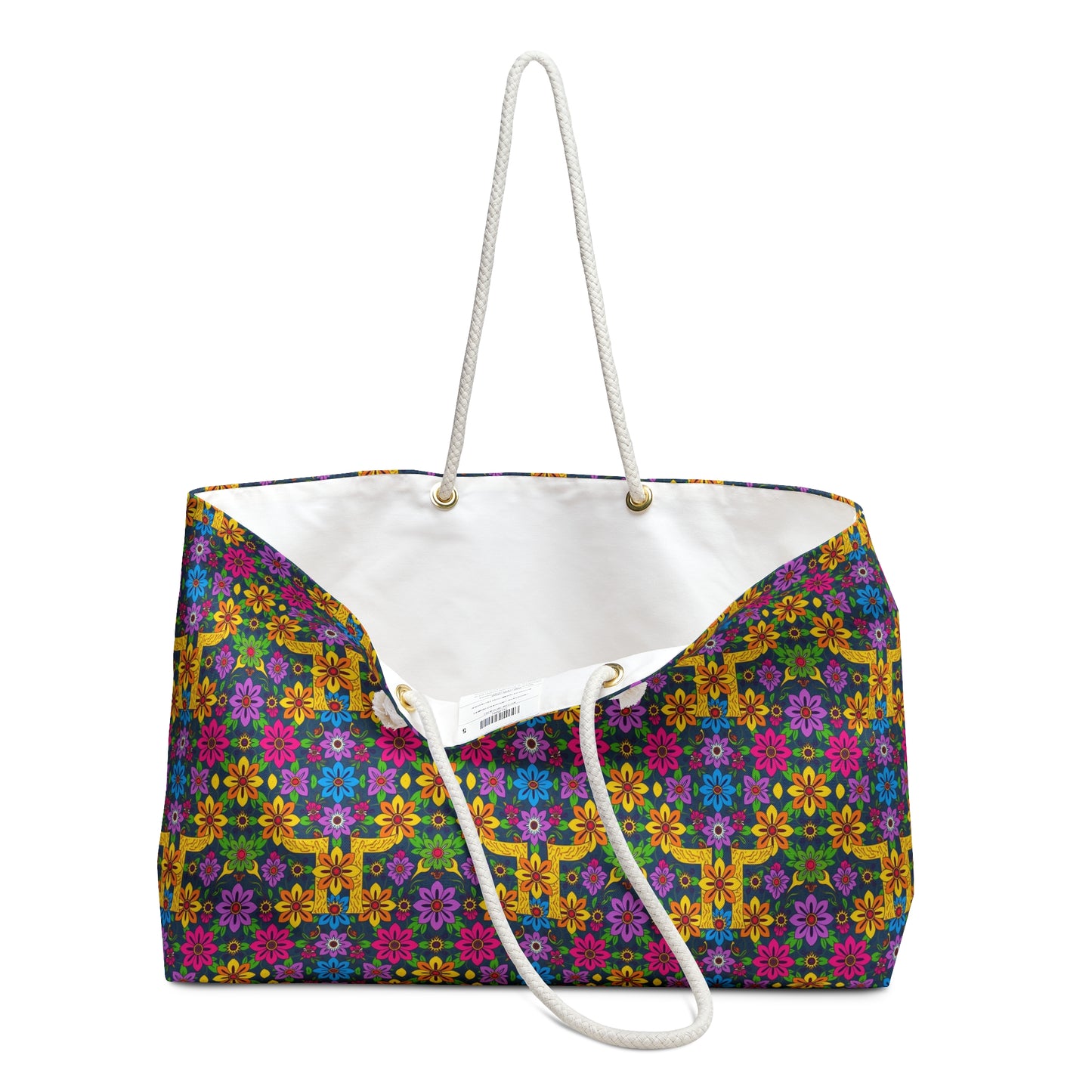 Weekender Bag, Gemini, Zodiac v4, Flower Pattern