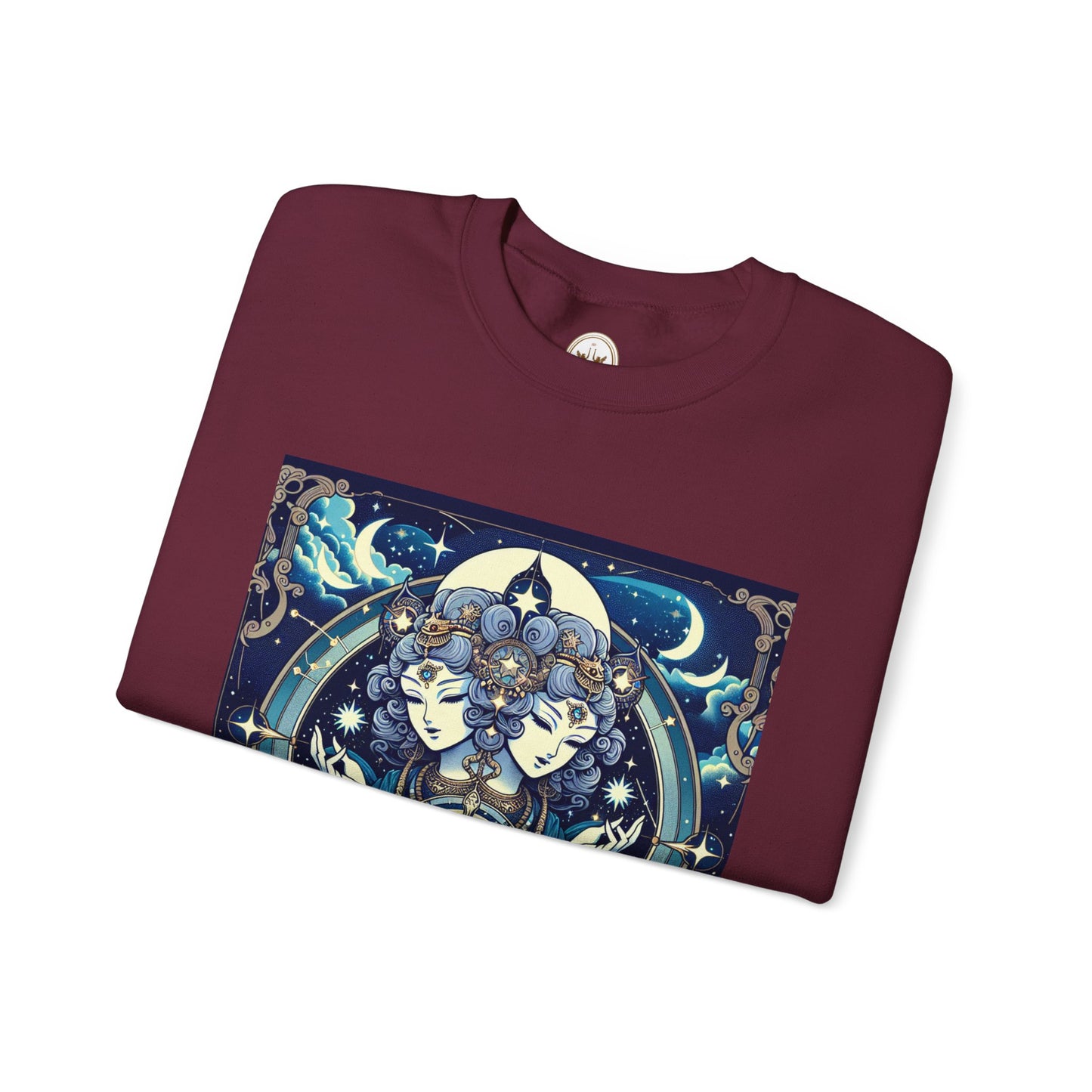 Unisex Heavy Blend™ Crewneck Sweatshirt,Twin Body, Gemini Zodiac Design