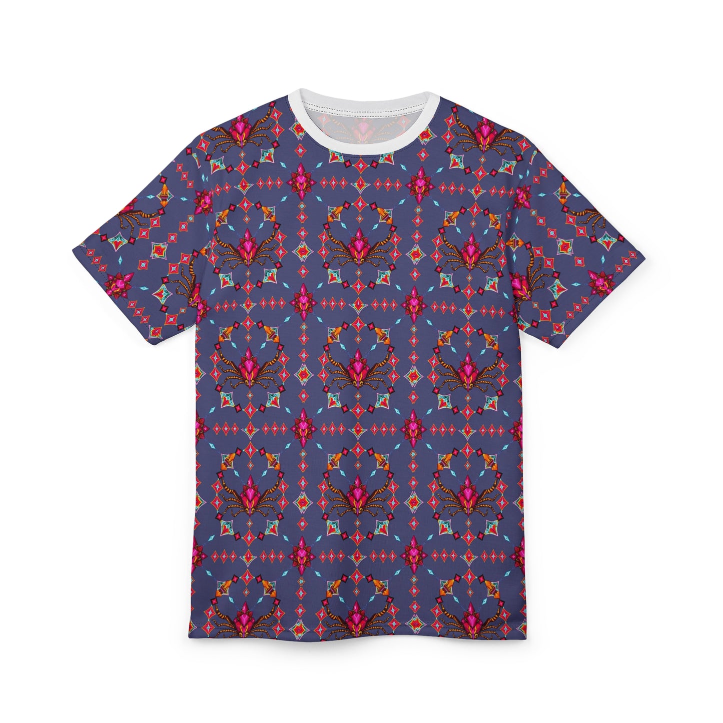 Unisex Cut & Sew T-Shirt, (AOP), Scorpio, Zodiac v2, Jewels Pattern