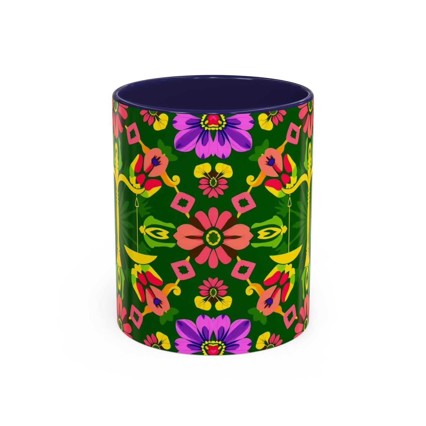 Accent Coffee Mug, Libra, Zodiac, Flower Pattern, (11, 15oz)