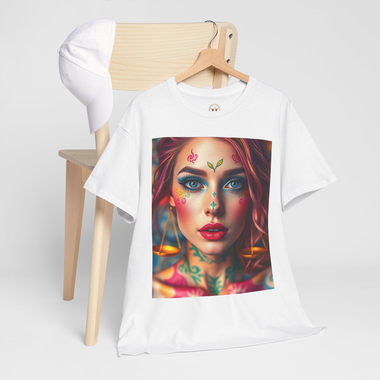 Unisex Heavy Cotton T-Shirt, Libra, Zodiac v1, Sexy Art