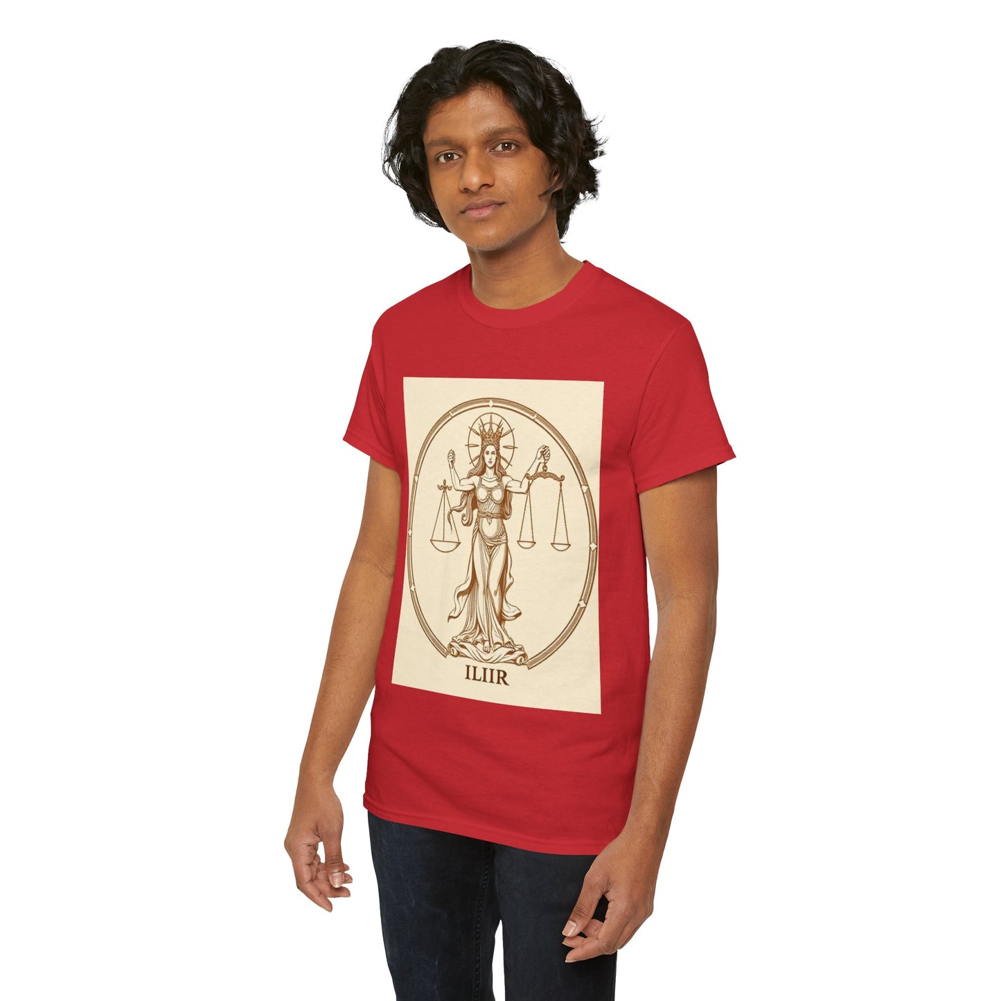 Unisex Heavy Cotton T-Shirt, Libra Goddess v1, Zodiac Design