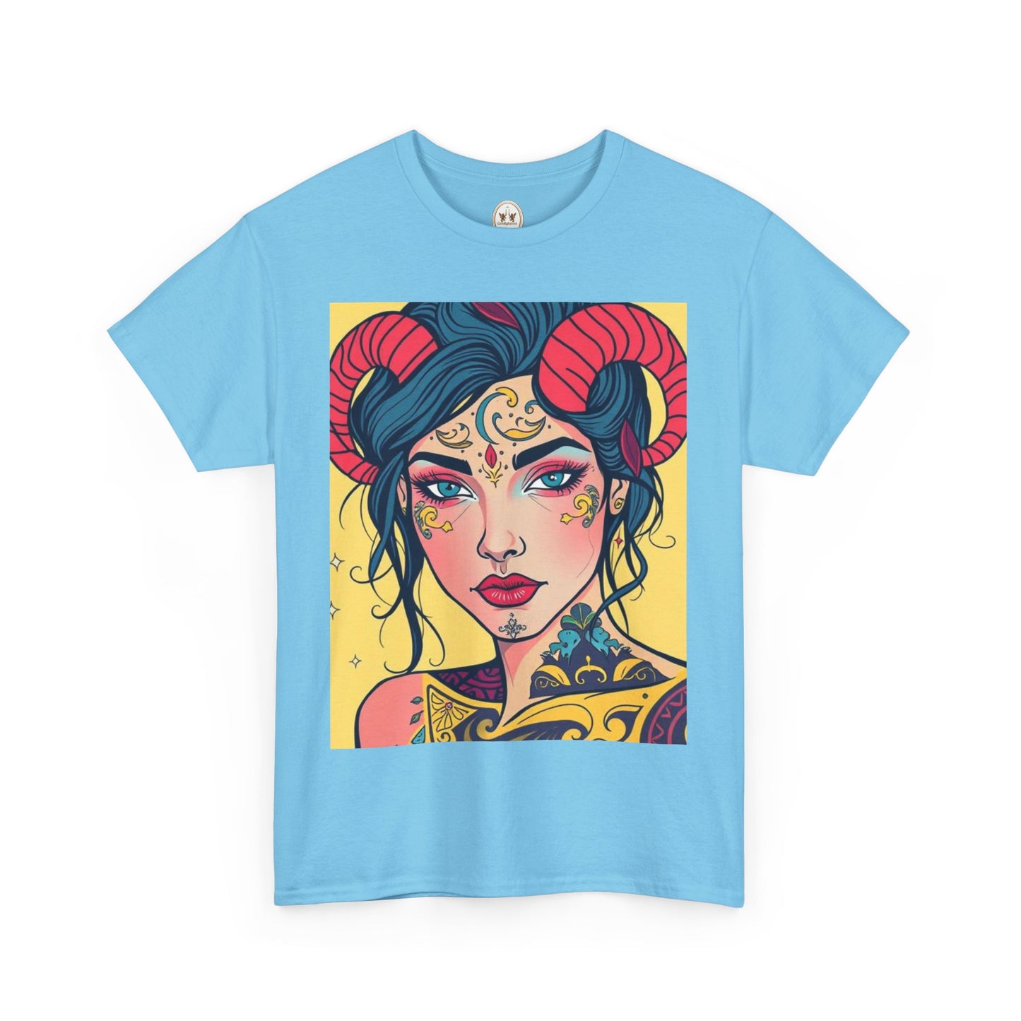 Unisex Heavy Cotton T-Shirt, Aries, Zodiac, Sexy Art