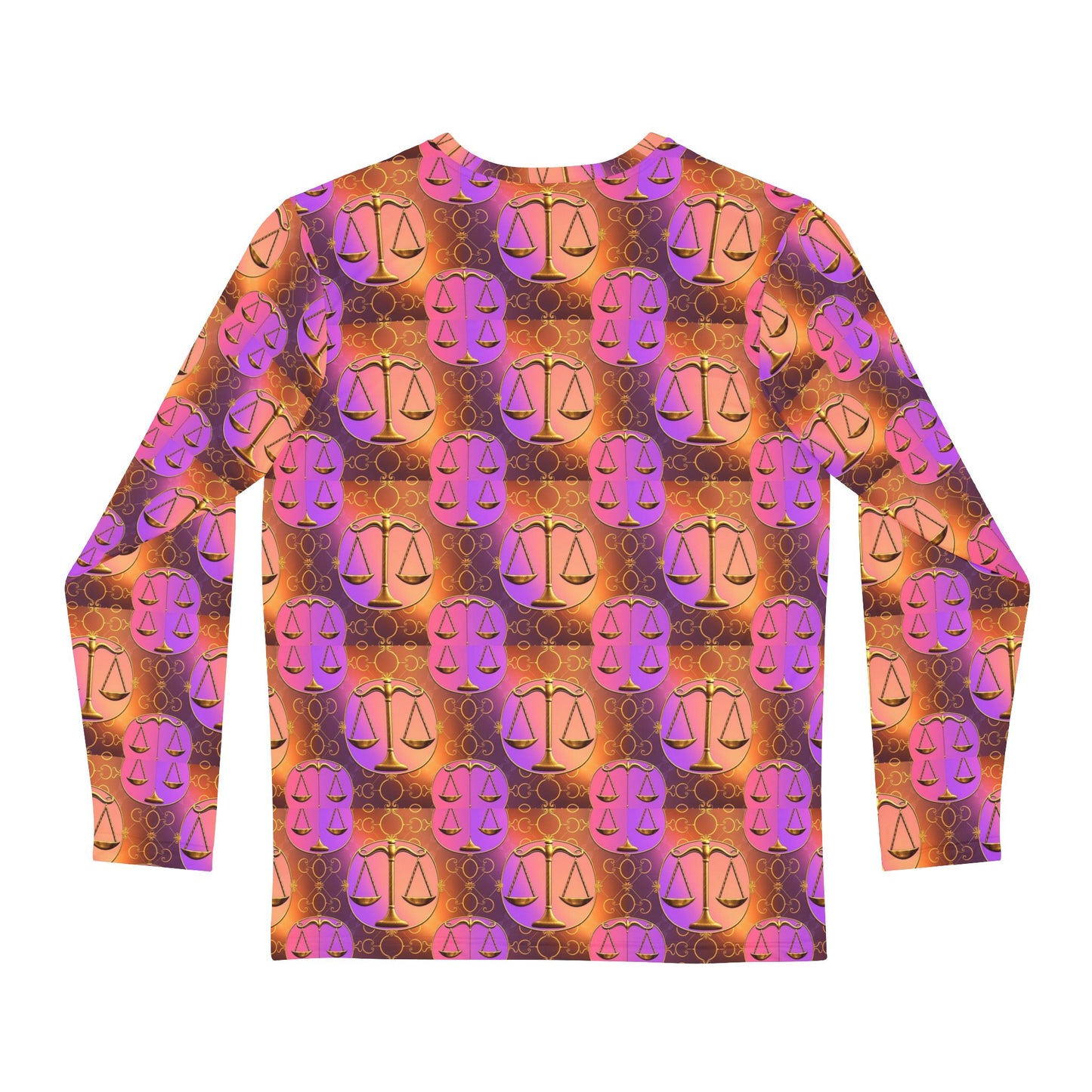 Men's Long Sleeve Shirt, (AOP), Libra, Zodiac, Pattern