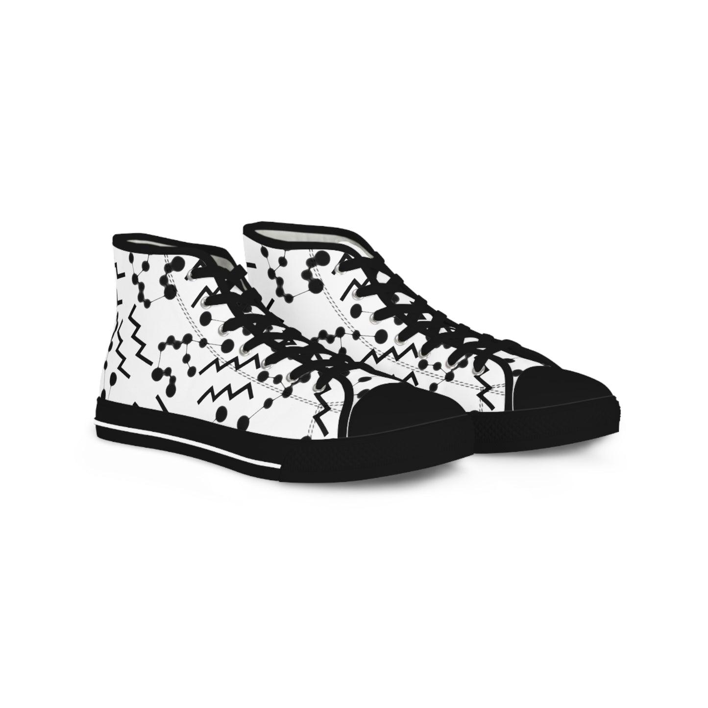 Men's High Top Sneakers, Breathable polyester canvas, Aquarius Zodiac Design