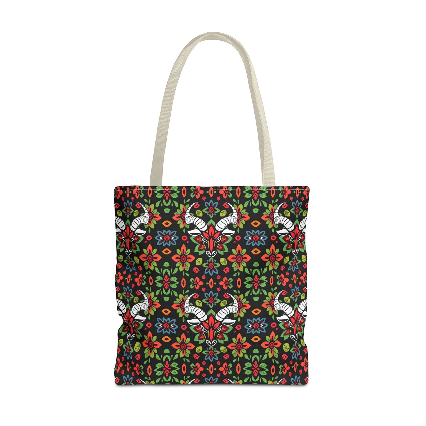 Tote Bag (AOP), Taurus, Zodiac v1, Flower Pattern