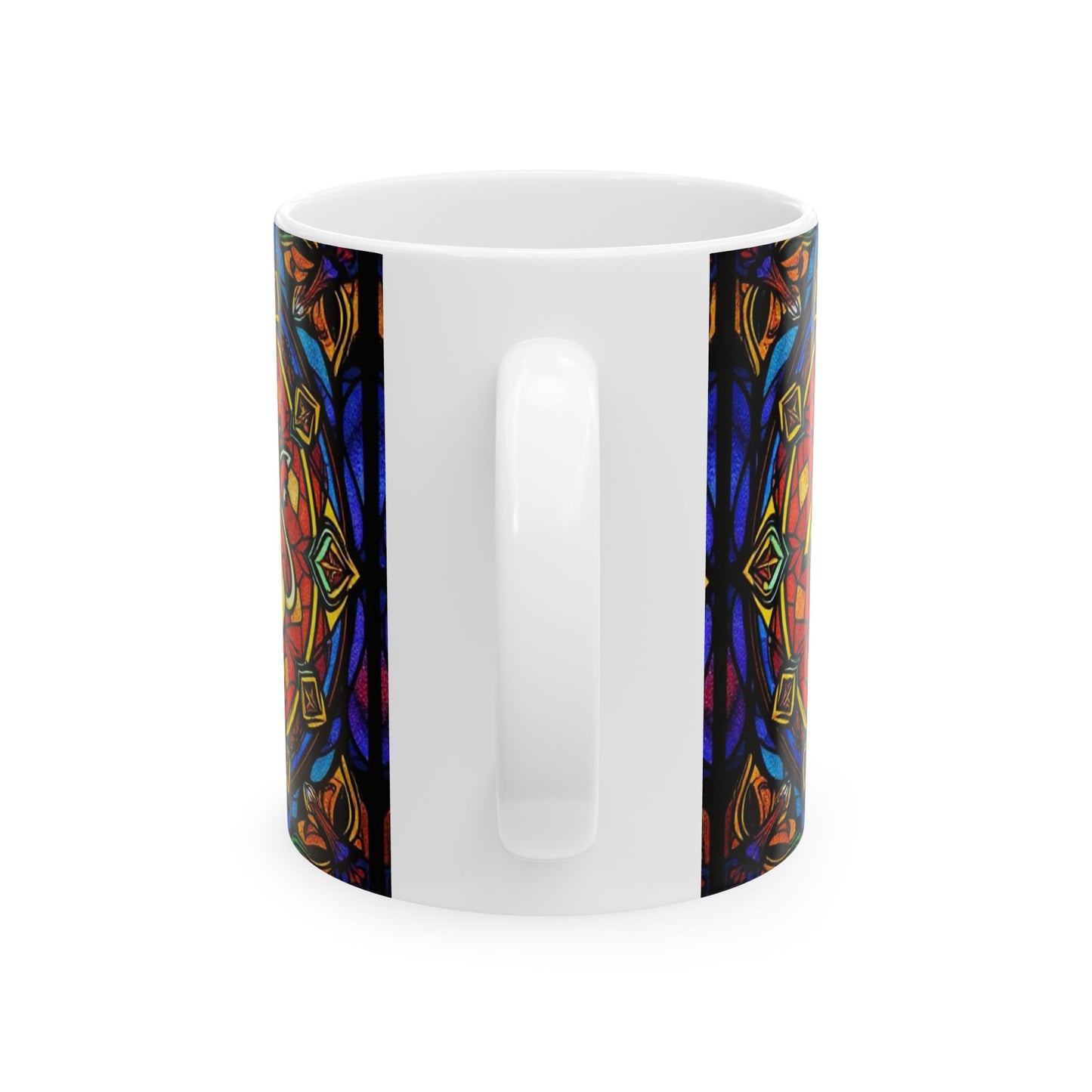Ceramic Mug, (11oz, 15oz), Ceramic Coffee Mug, AOP, Glass Design, Capricorn Zodiac