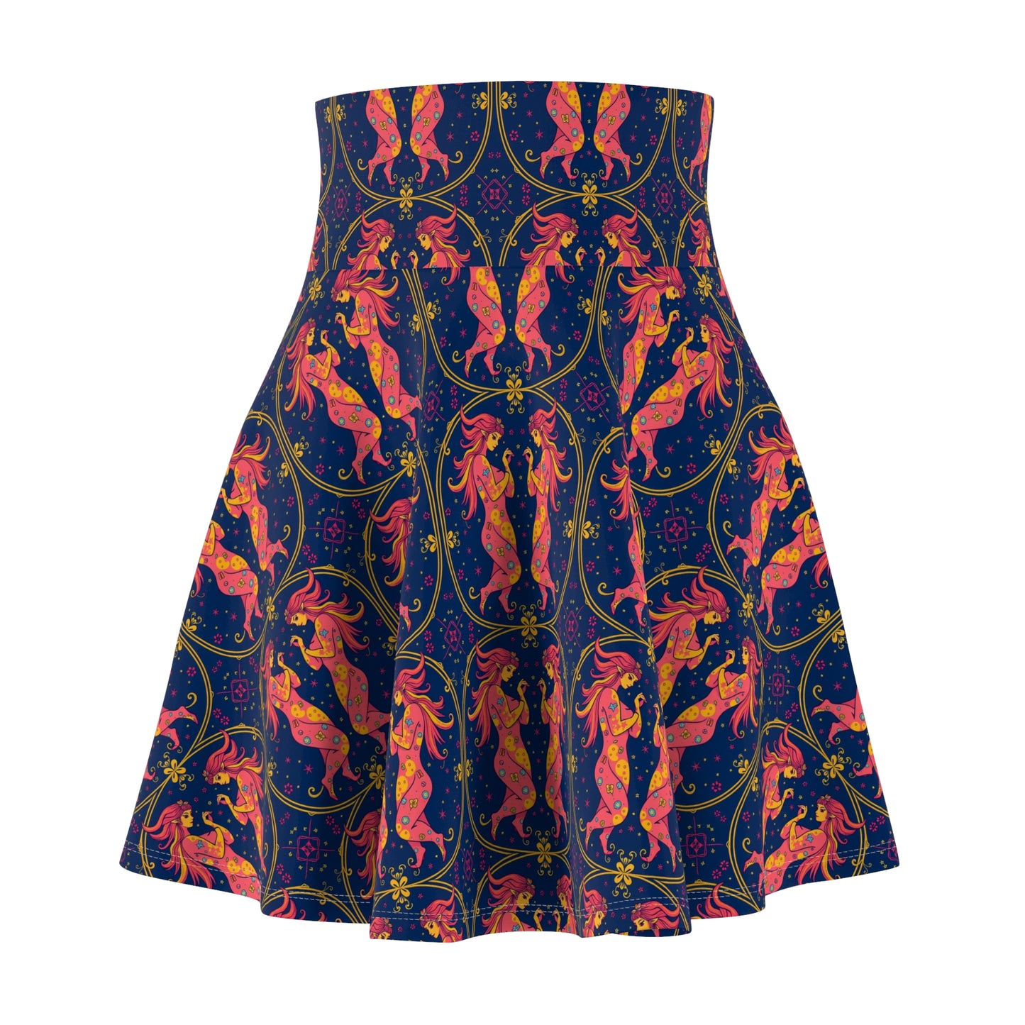 Women's Skater Skirt, (AOP), Gemini, Zodiac v3, Sexy Pattern