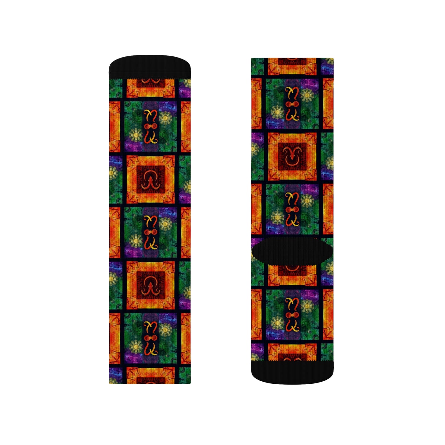 Sublimation Socks, Capricorn, Zodiac v1, Shapes Pattern
