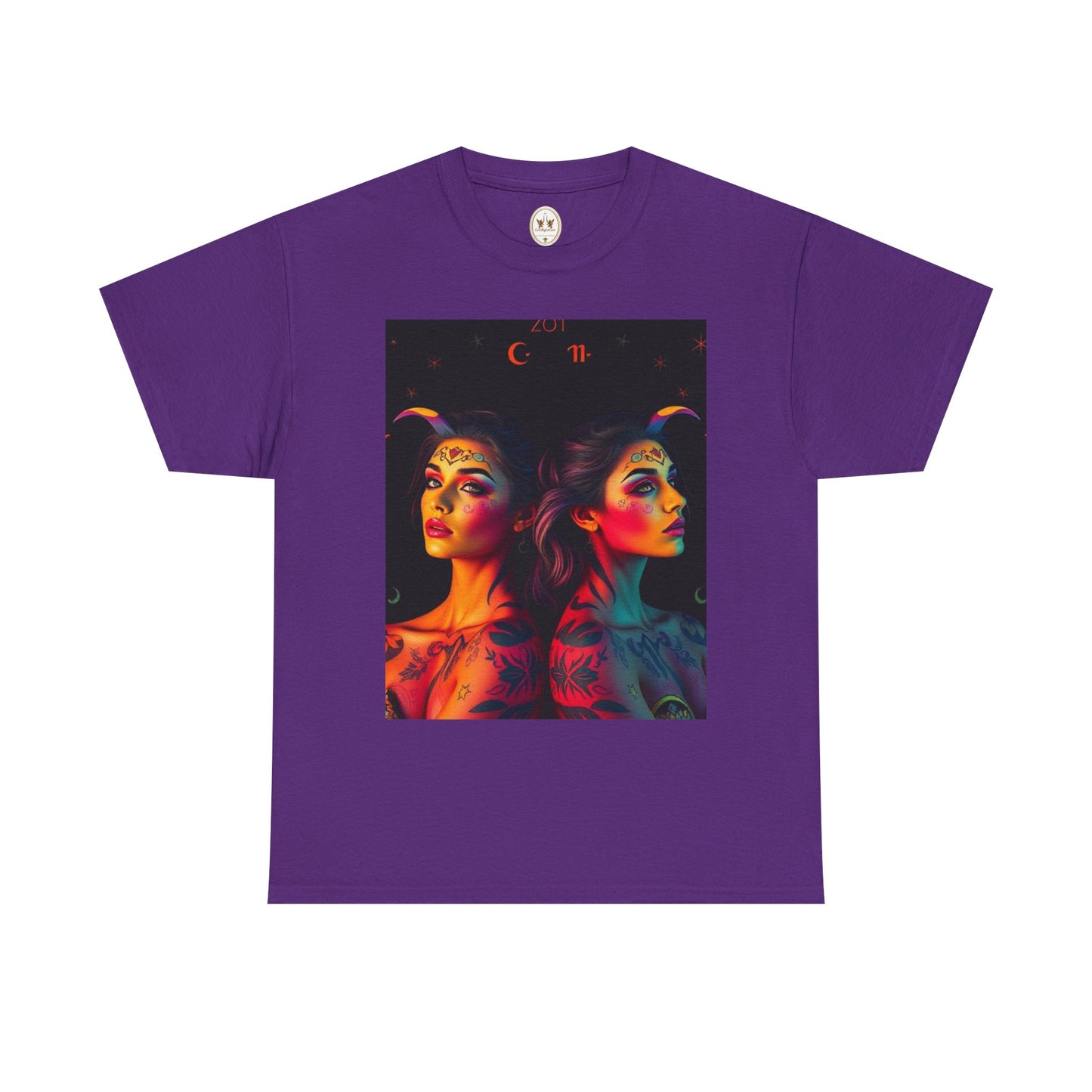 Unisex Heavy Cotton T-Shirt, Gemini, Zodiac, Sexy Art