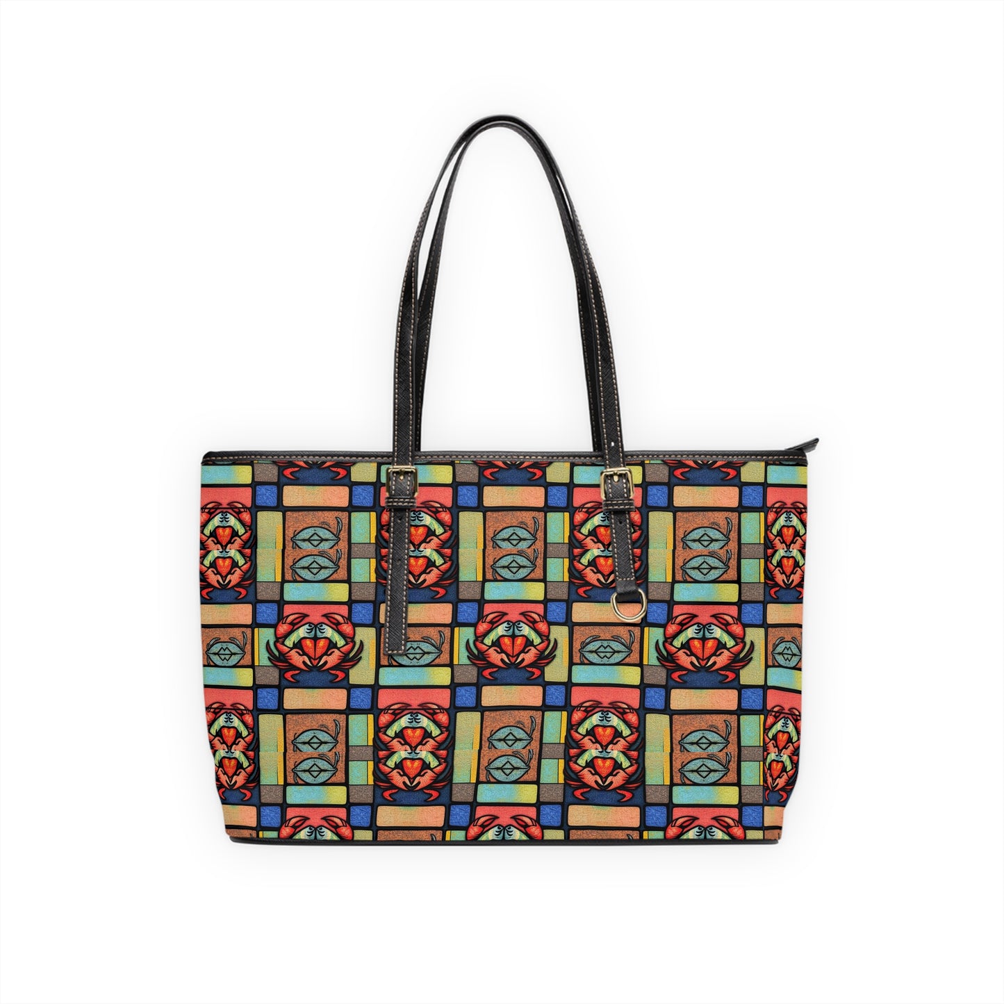 Leather Shoulder Bag, Cancer, Zodiac, Shapes Pattern