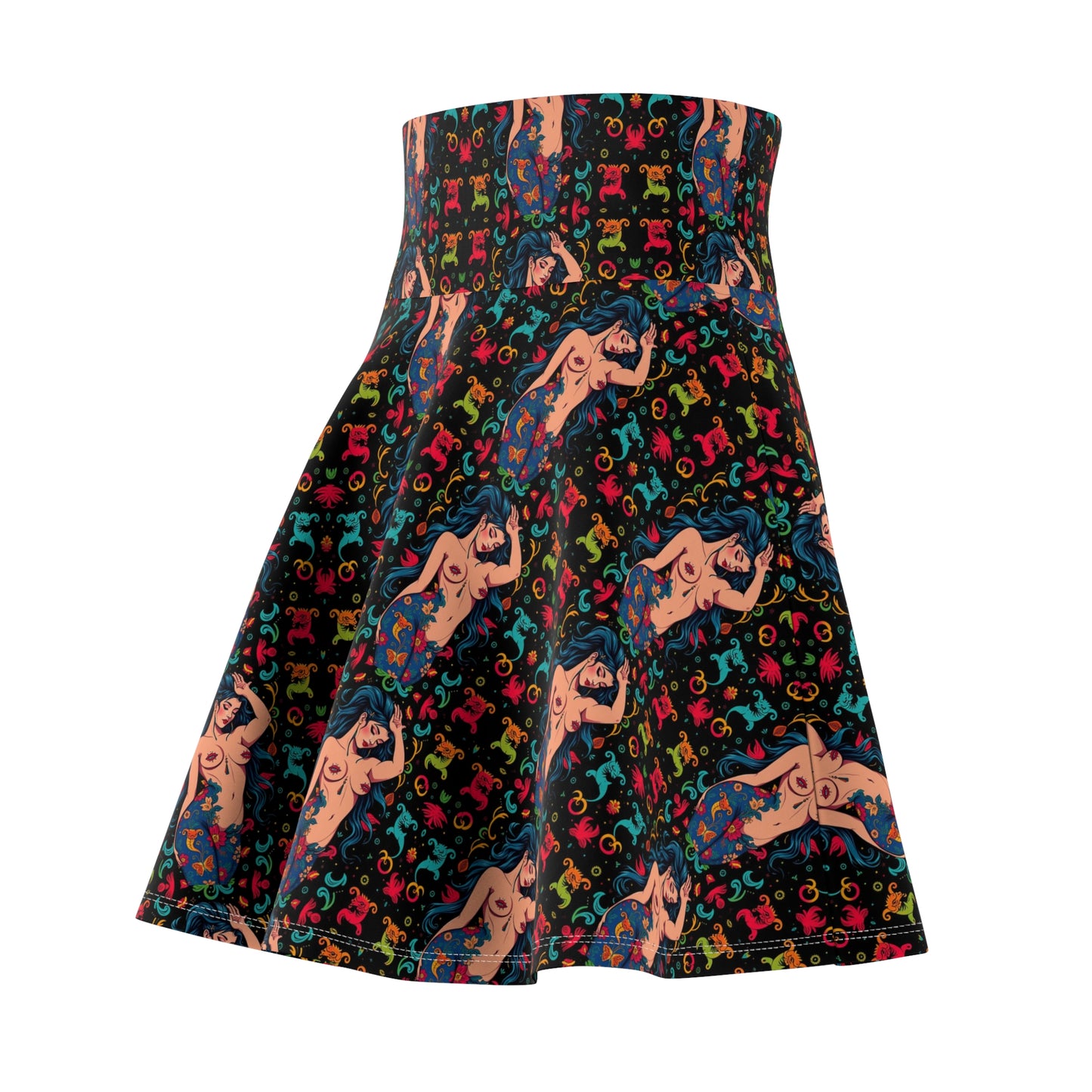 Women's Skater Skirt, (AOP), Aquarius, Zodiac v2, Sexy Pattern