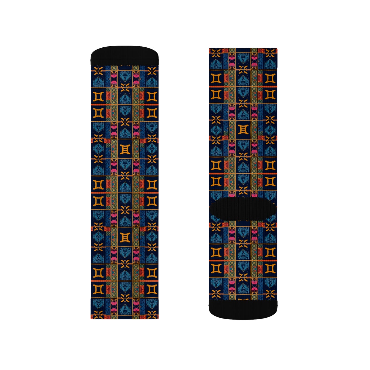 Sublimation Socks, Gemini, Zodiac v2, Shapes Pattern