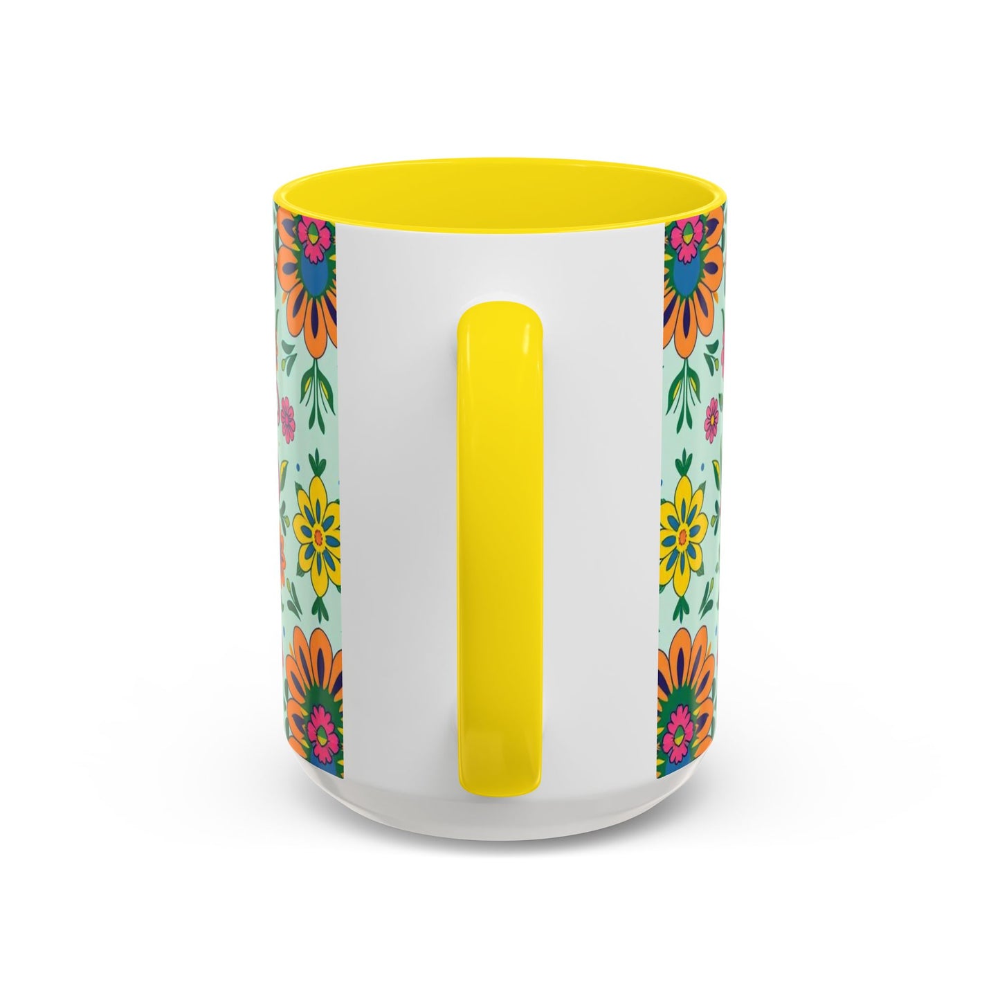 Accent Coffee Mug, Aquarius, Zodiac, Flower Pattern, (11, 15oz)
