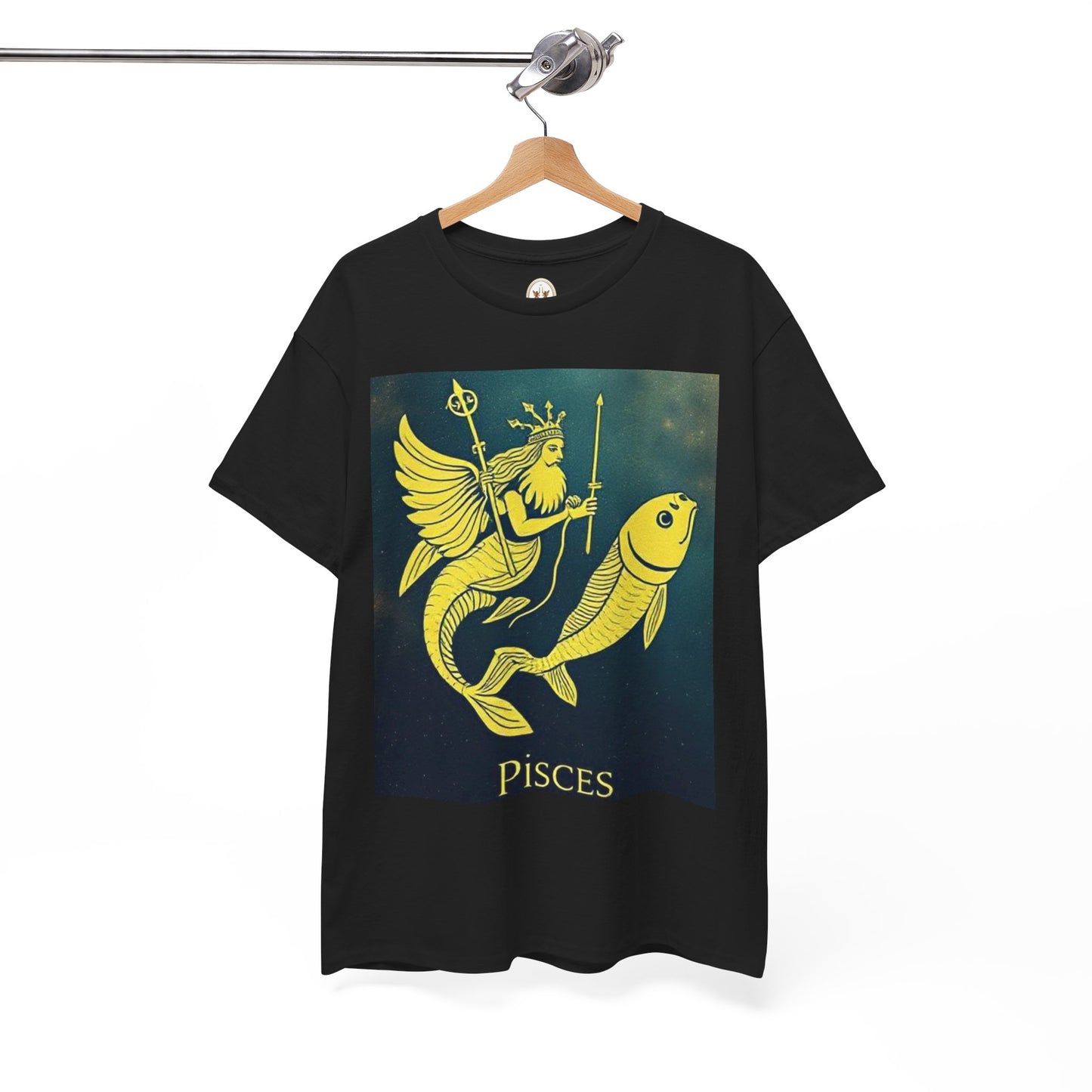 Unisex Heavy Cotton T-Shirt, Pisces Quuen v1, Zodiac Design
