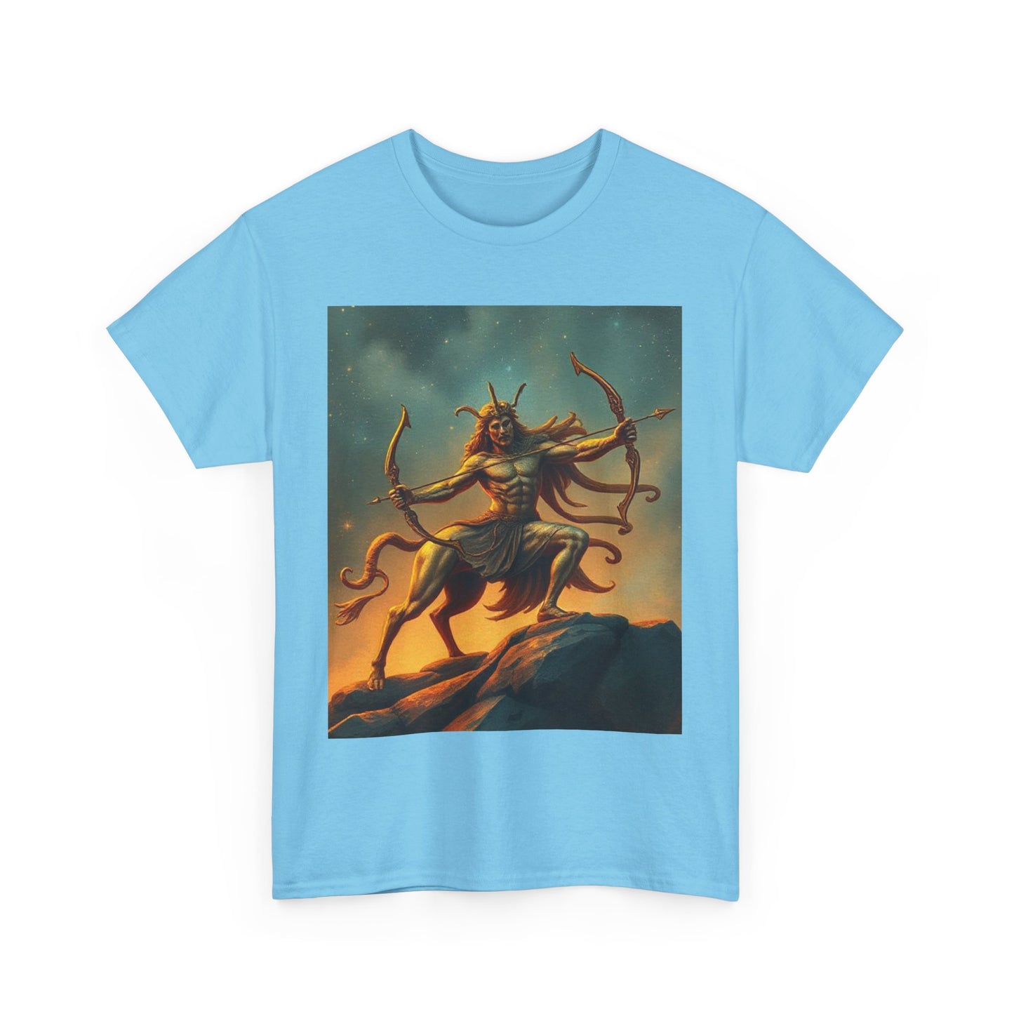 Unisex Heavy Cotton T-Shirt, Arrow Centaur, Sagittarius Zodiac Design