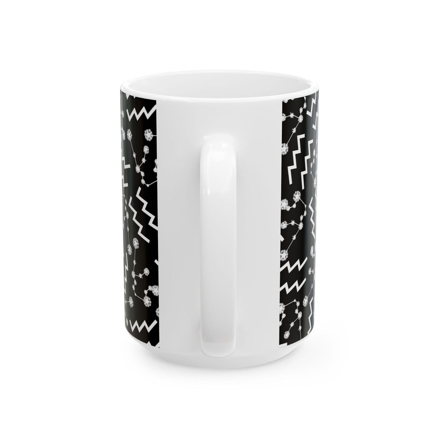 Ceramic Mug, (11oz, 15oz), Ceramic Coffee Mug, Black AOP, Aquarius Zodiac Design